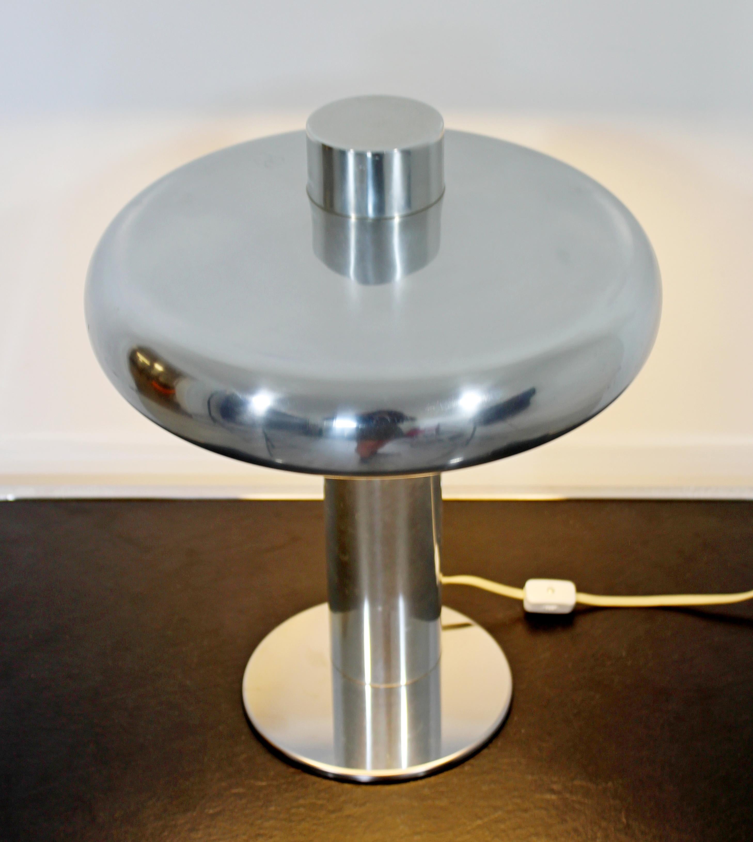 American Mid-Century Modern Koch & Lowy Polished Aluminum Table Reading Lamp, 1970s