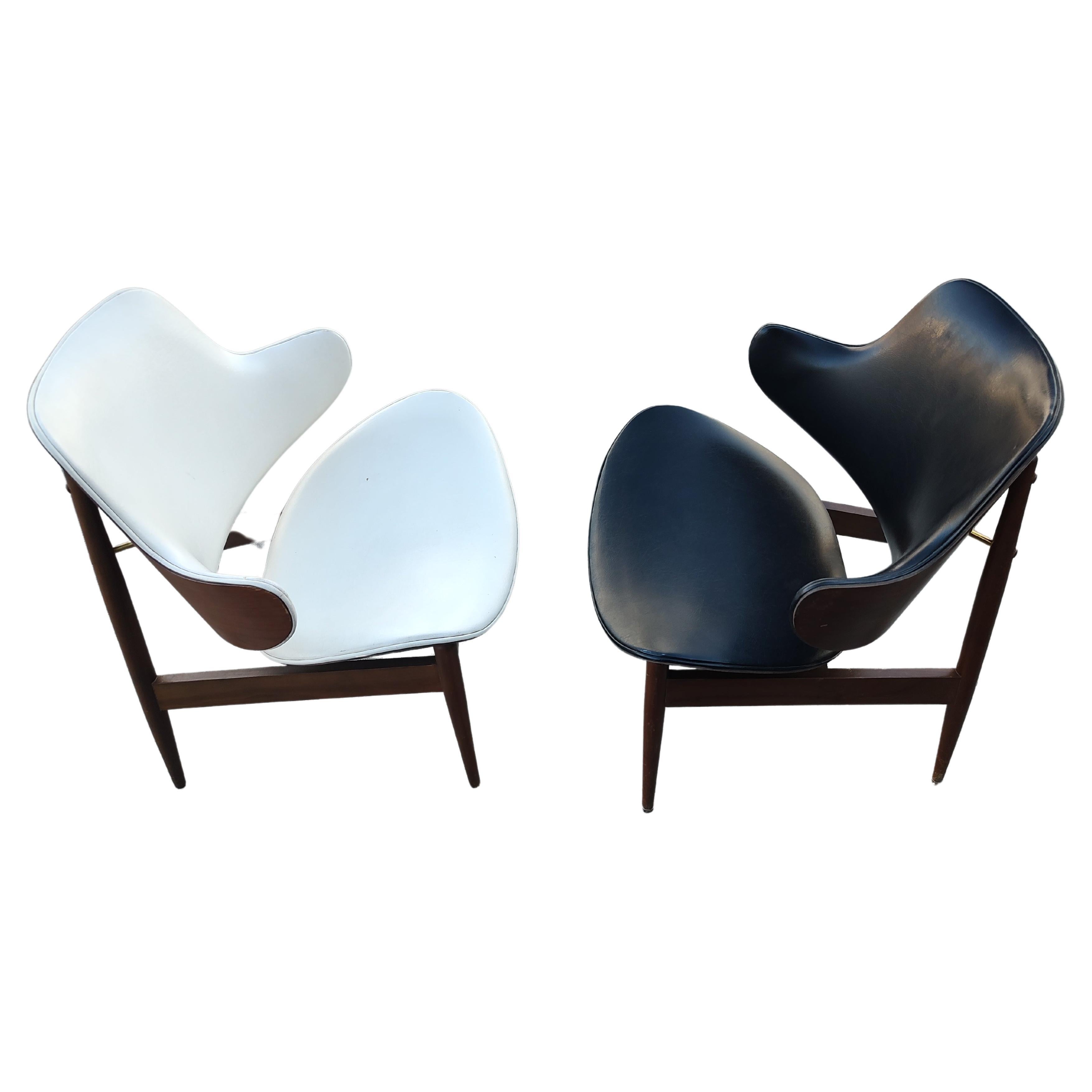 American Mid Century Modern Kodawood Clam Shell Chairs by Seymour James Wiener For Sale