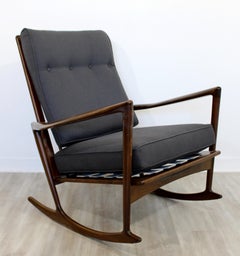 Mid-Century Modern Kofod Larsen Selig Danish Rocking Lounge Chair Rocker, 1960s