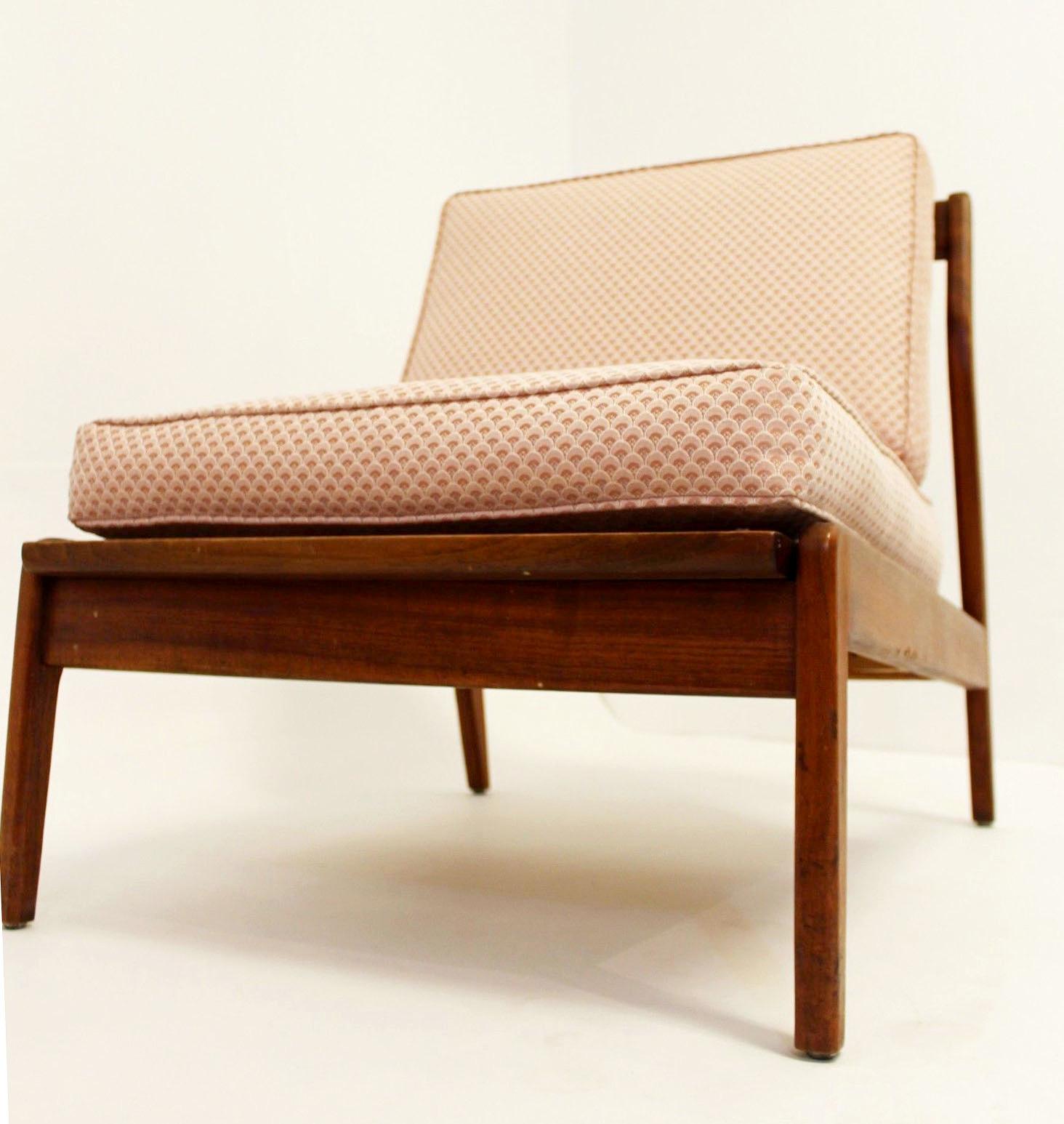 Upholstery Mid-Century Modern Kofod Larsen Style Pair of Lounge Slipper Chairs, 1950s
