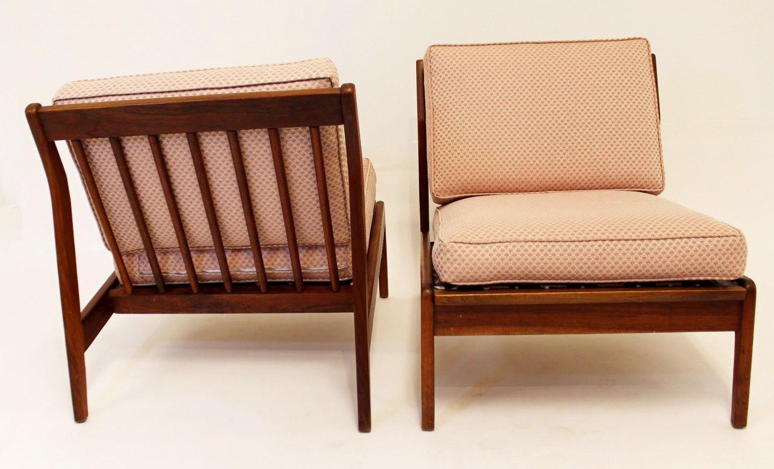 Mid-Century Modern Kofod Larsen Style Pair of Lounge Slipper Chairs, 1950s 2