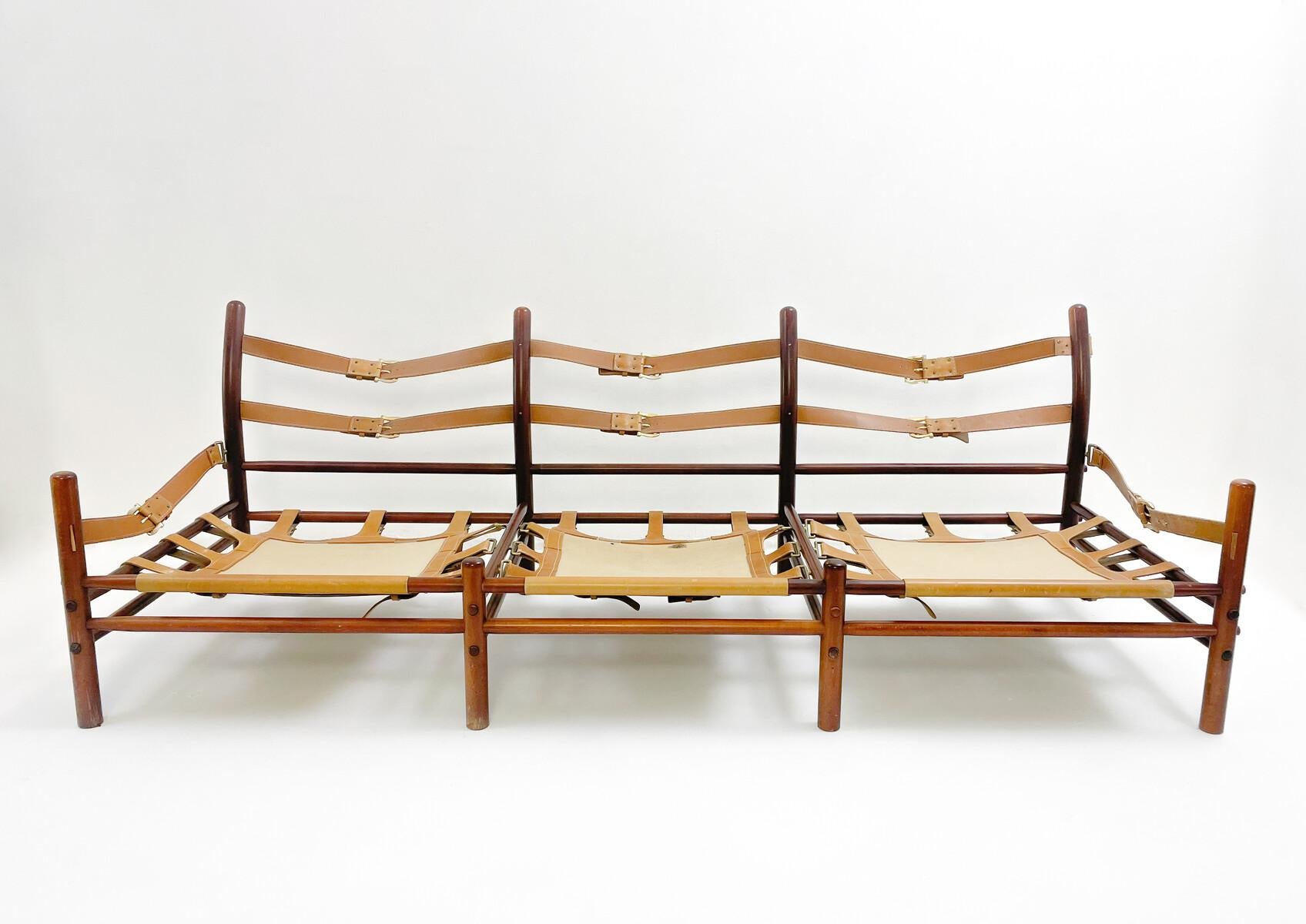 Swedish Mid-Century Modern Kontiki Three-Seater Sofa by Arne Norell, Sweden, 1960s For Sale
