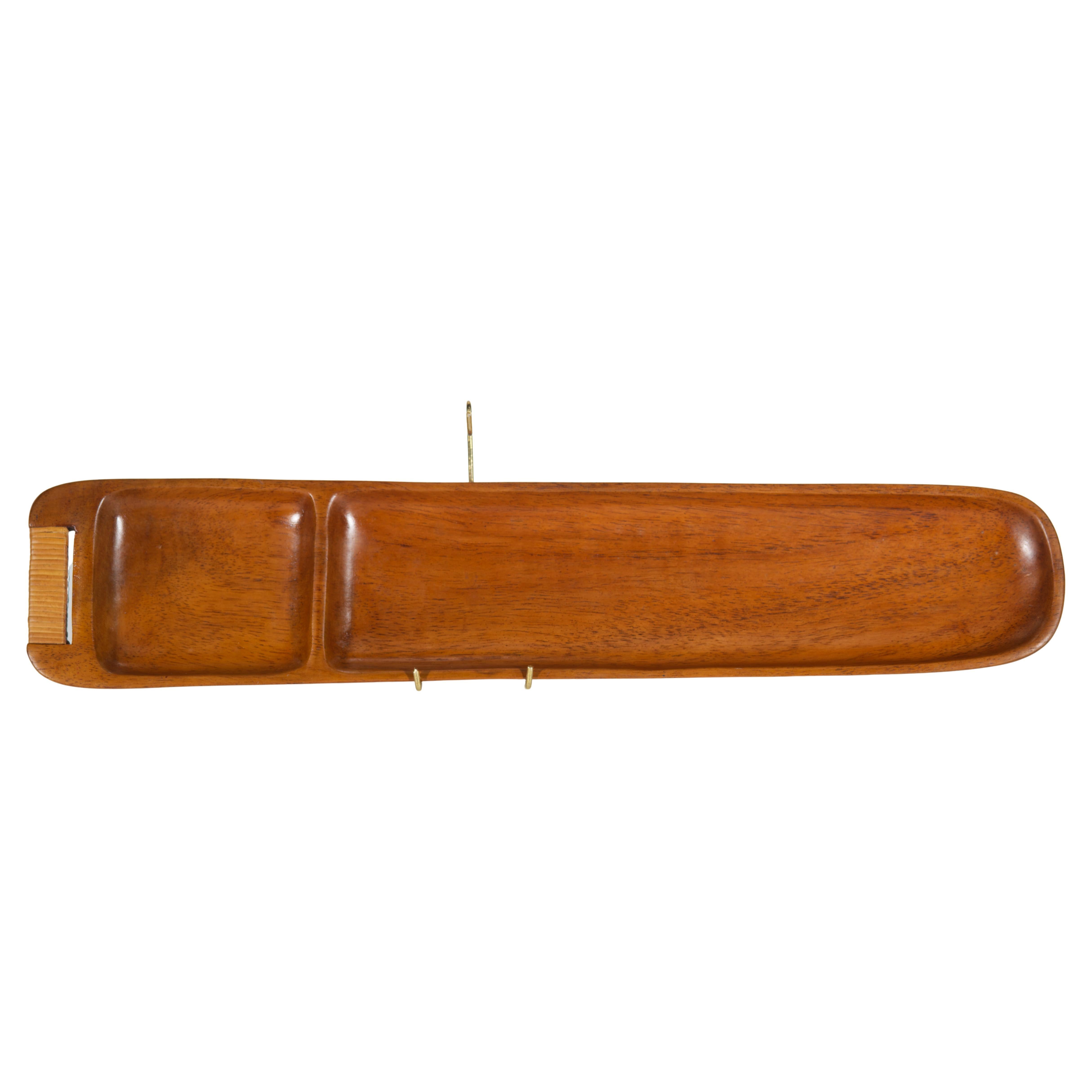Modernes, geteiltes Serviertablett aus Korina-Holz von Arthur Umanoff aus der Mitte des Jahrhunderts