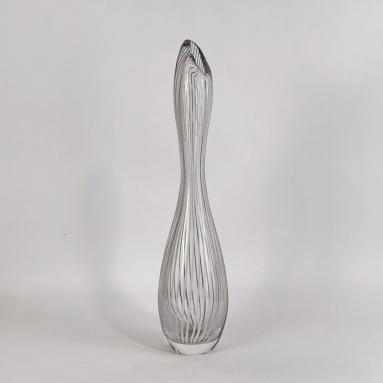 Late 20th Century Mid-Century Modern Kosta Boda Glass Vase Designed by Vicke Lindstrand For Sale