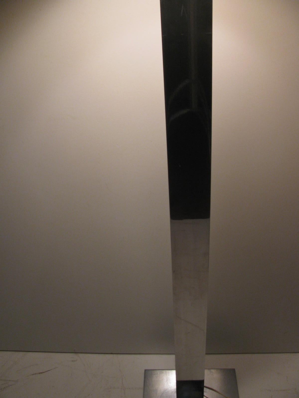 Mid-Century Modern Kovacs Chrome Floor Lamp with Shade Pair Available For Sale 1