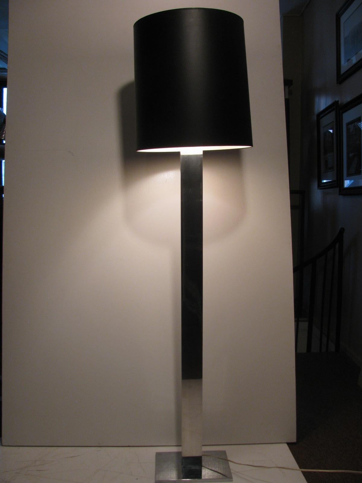 Mid-Century Modern Kovacs Chrome Floor Lamp with Shade For Sale 3