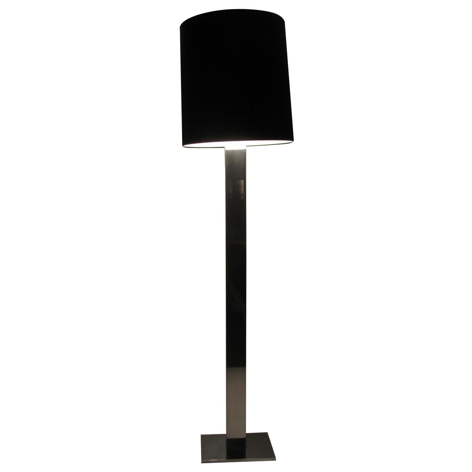 Polished Mid-Century Modern Kovacs Chrome Floor Lamp with Shade For Sale