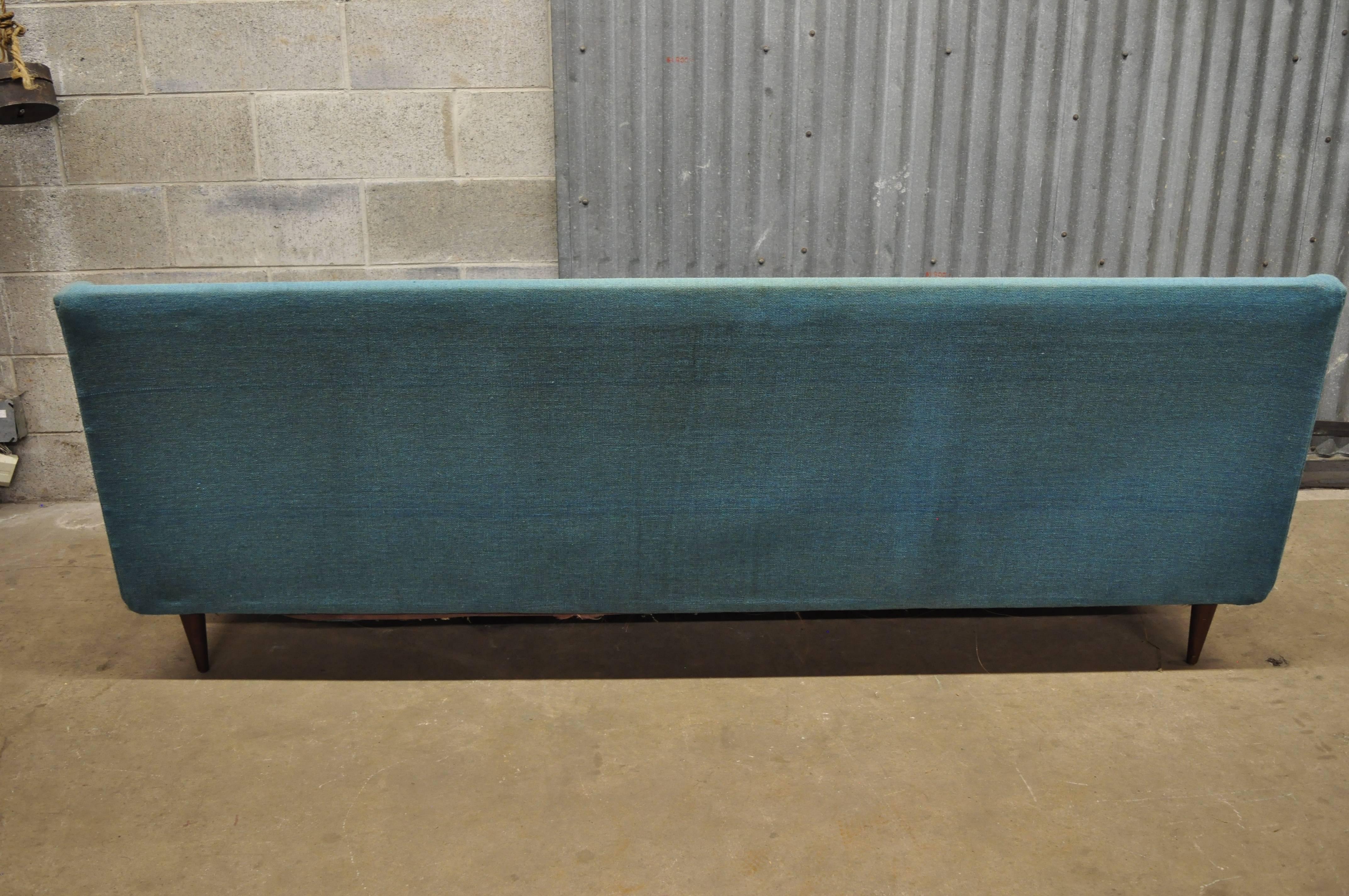Upholstery Mid-Century Modern Kroehler Curved Arm Sculptural Sofa, Adrian Pearsall Style