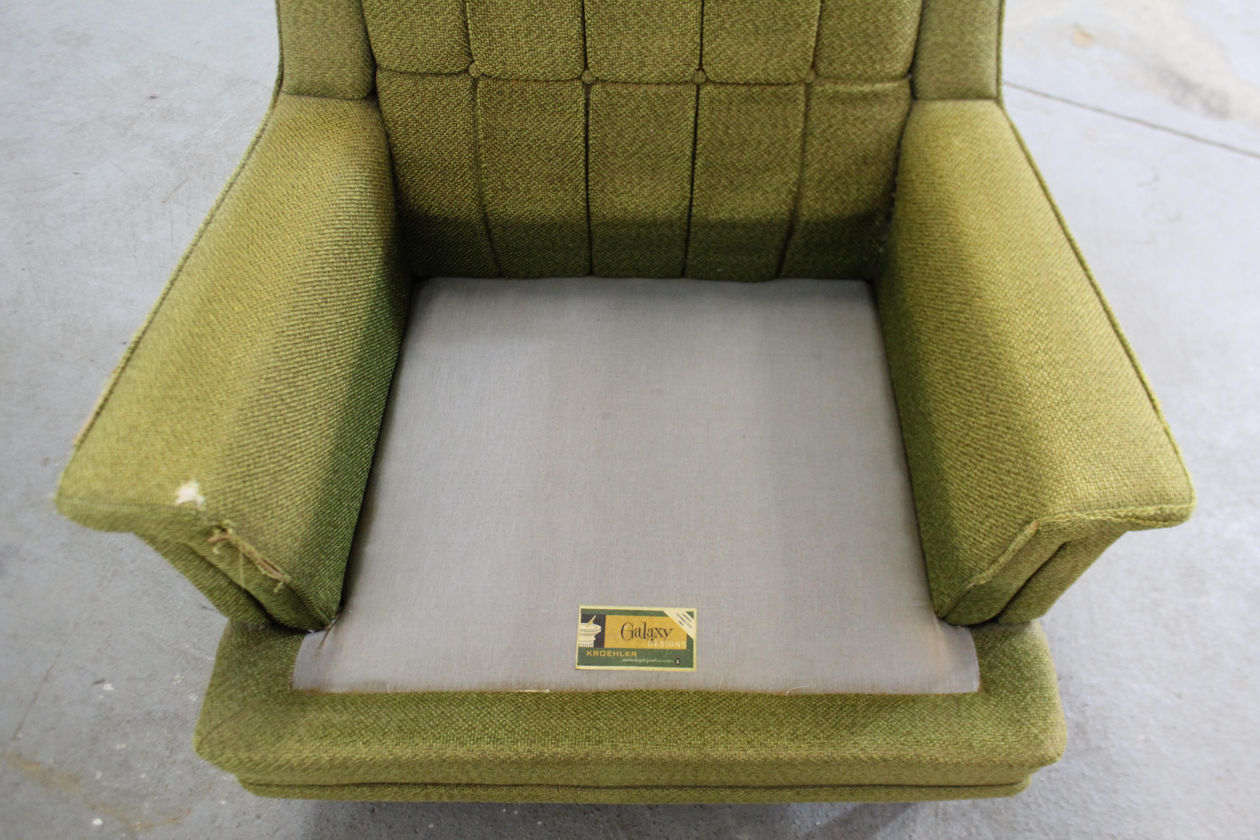 Mid-Century Modern Kroehler Galaxy High Back Lounge Chair 3