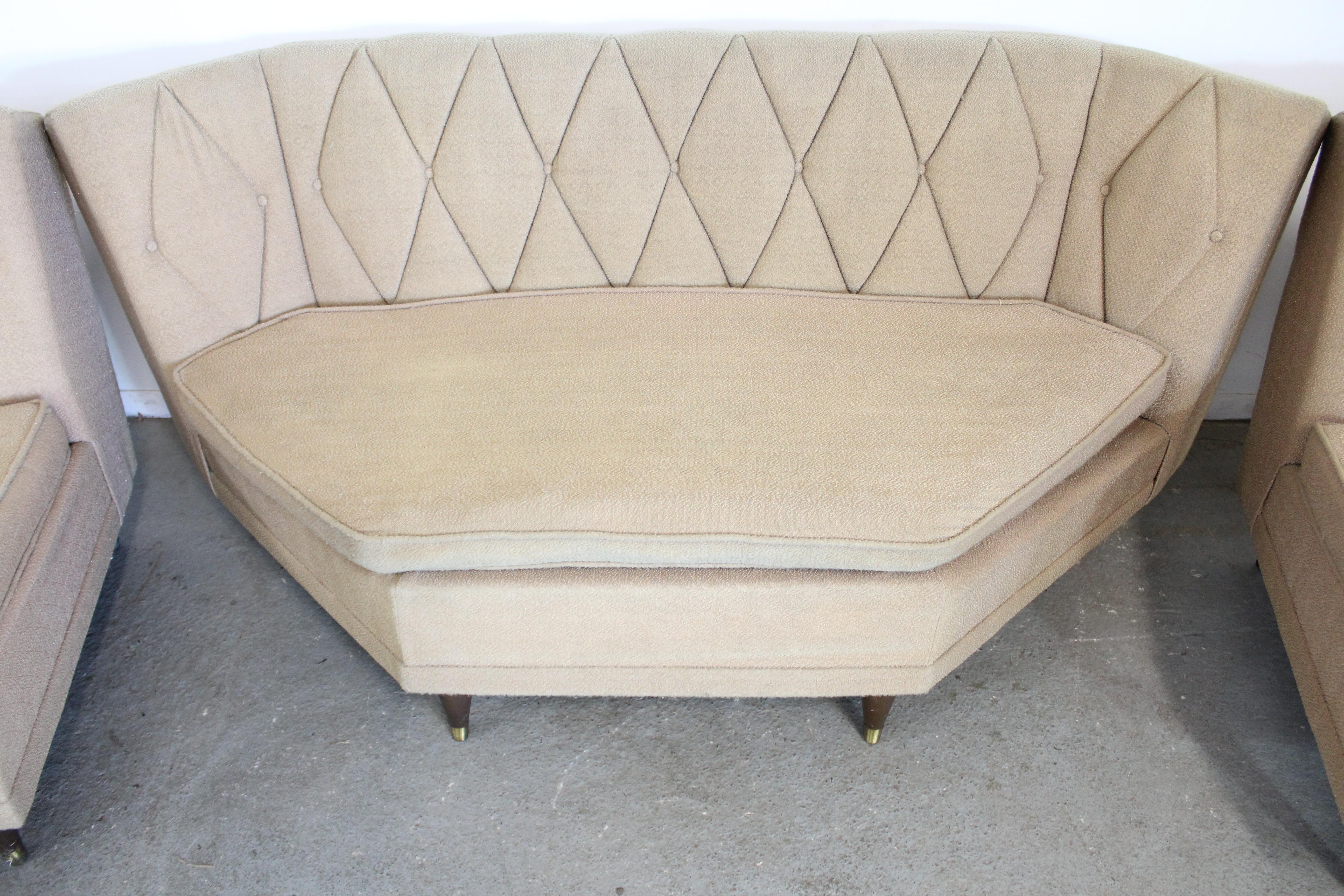 Mid-Century Modern Kroehler Smartset Design Modular 4-Piece Sectional Sofa 2