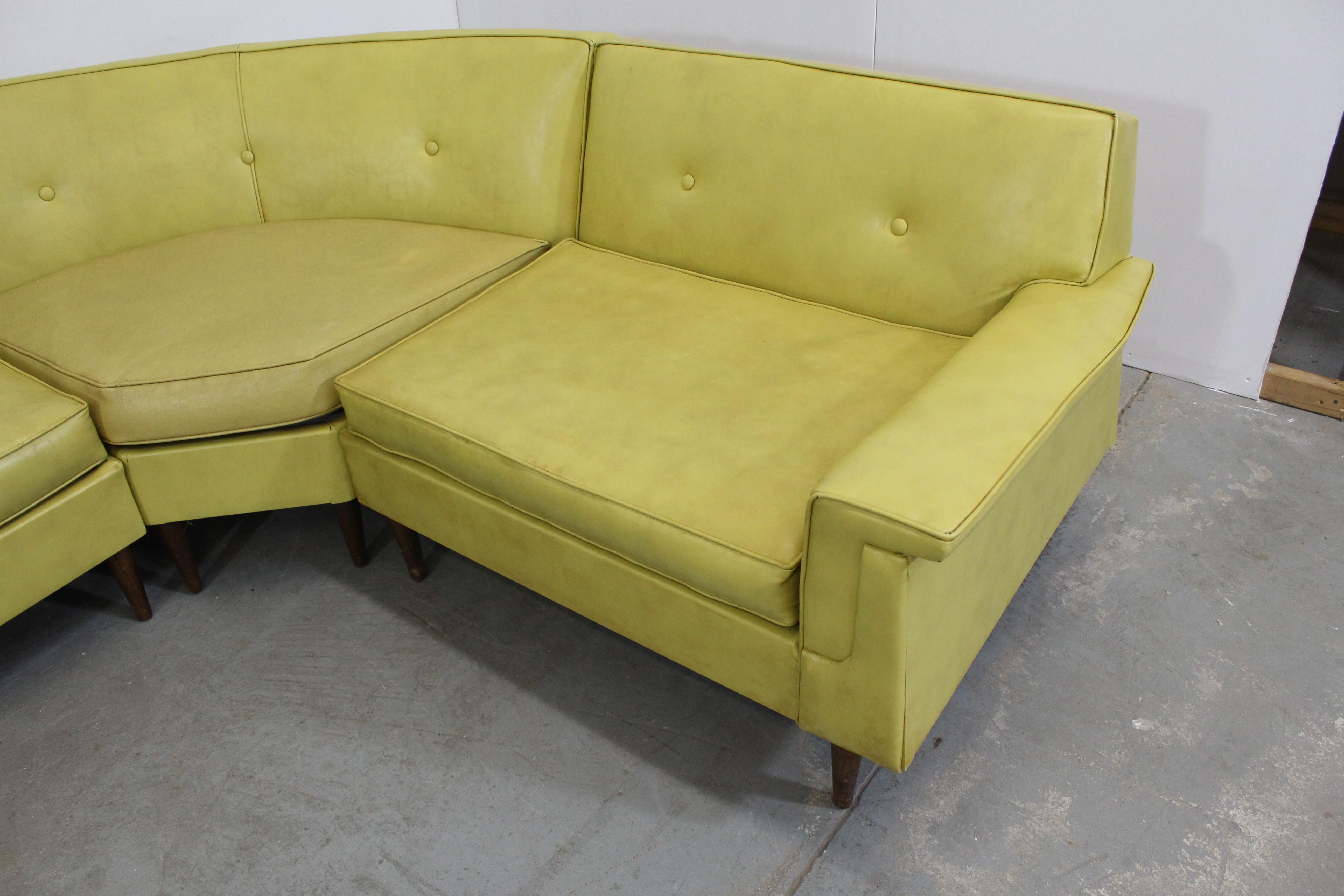 Mid-Century Modern Kroehler Smartset Design Modular 4-Piece Sectional Sofa In Fair Condition In Wilmington, DE