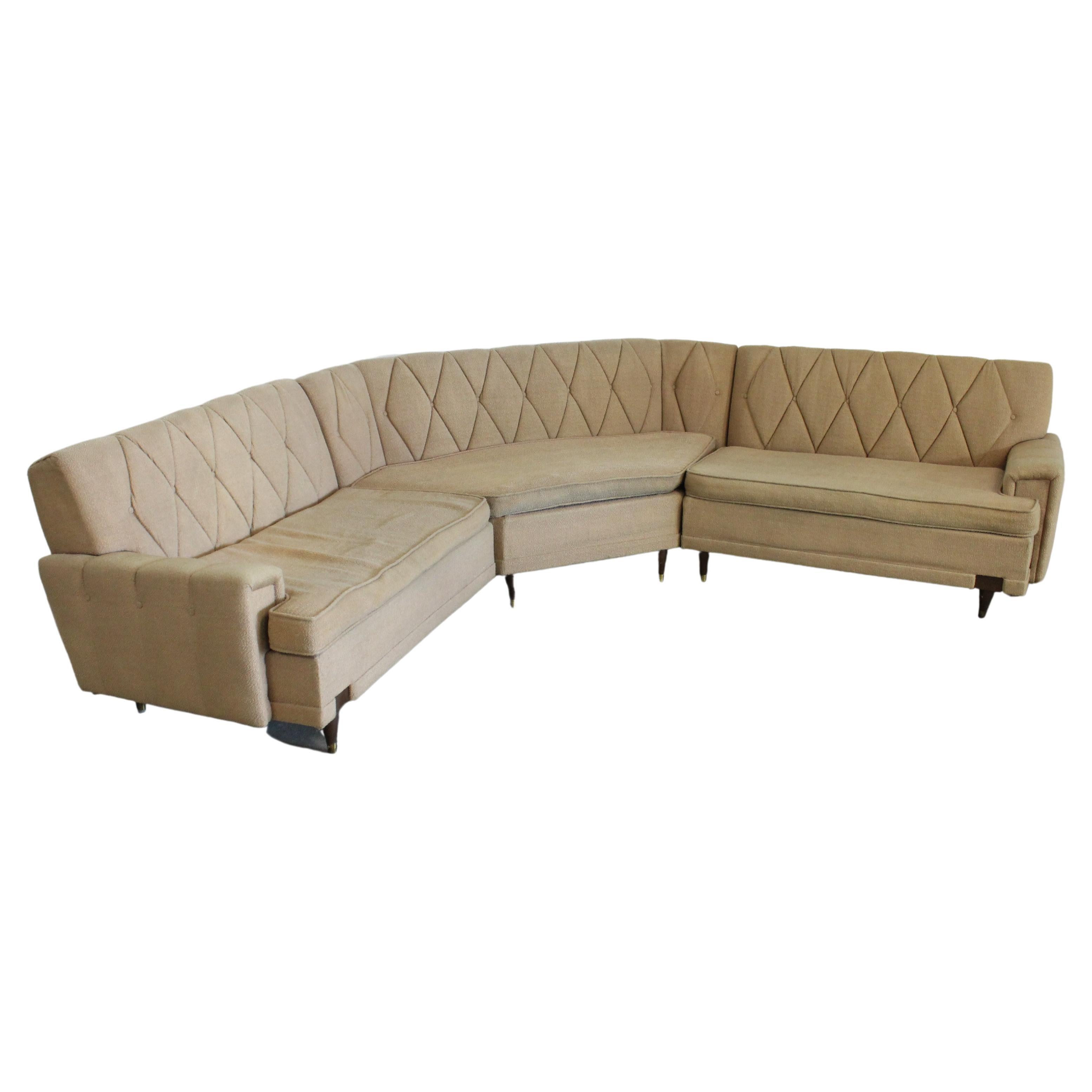 Mid-Century Modern Kroehler Smartset Design Modular 4-Piece Sectional Sofa