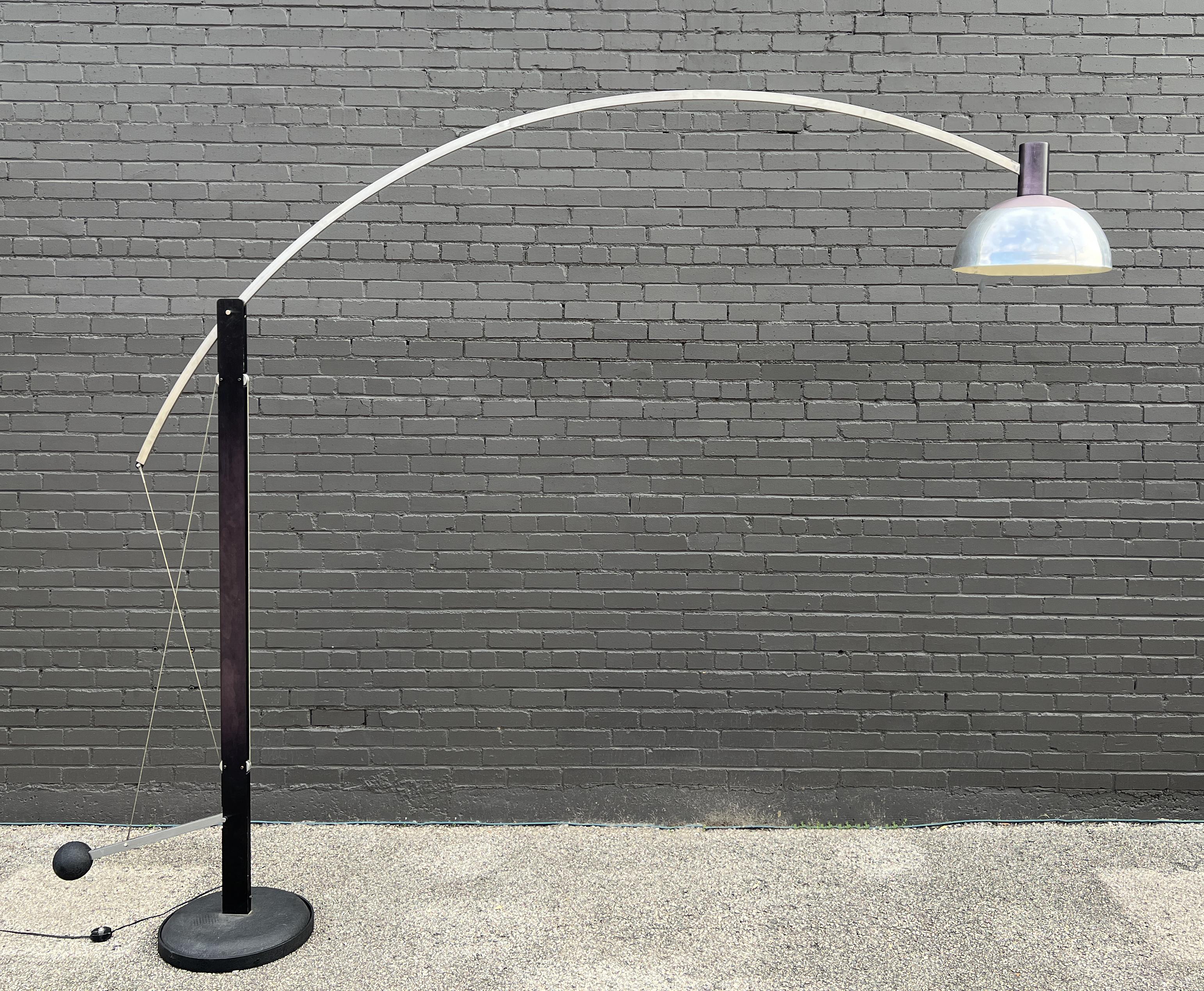 Rare, architectural arching lamp titled 