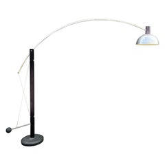 Lampada ad arco L' di Robert Sonneman, moderna e di metà secolo, ad altezza regolabile e rotazionale