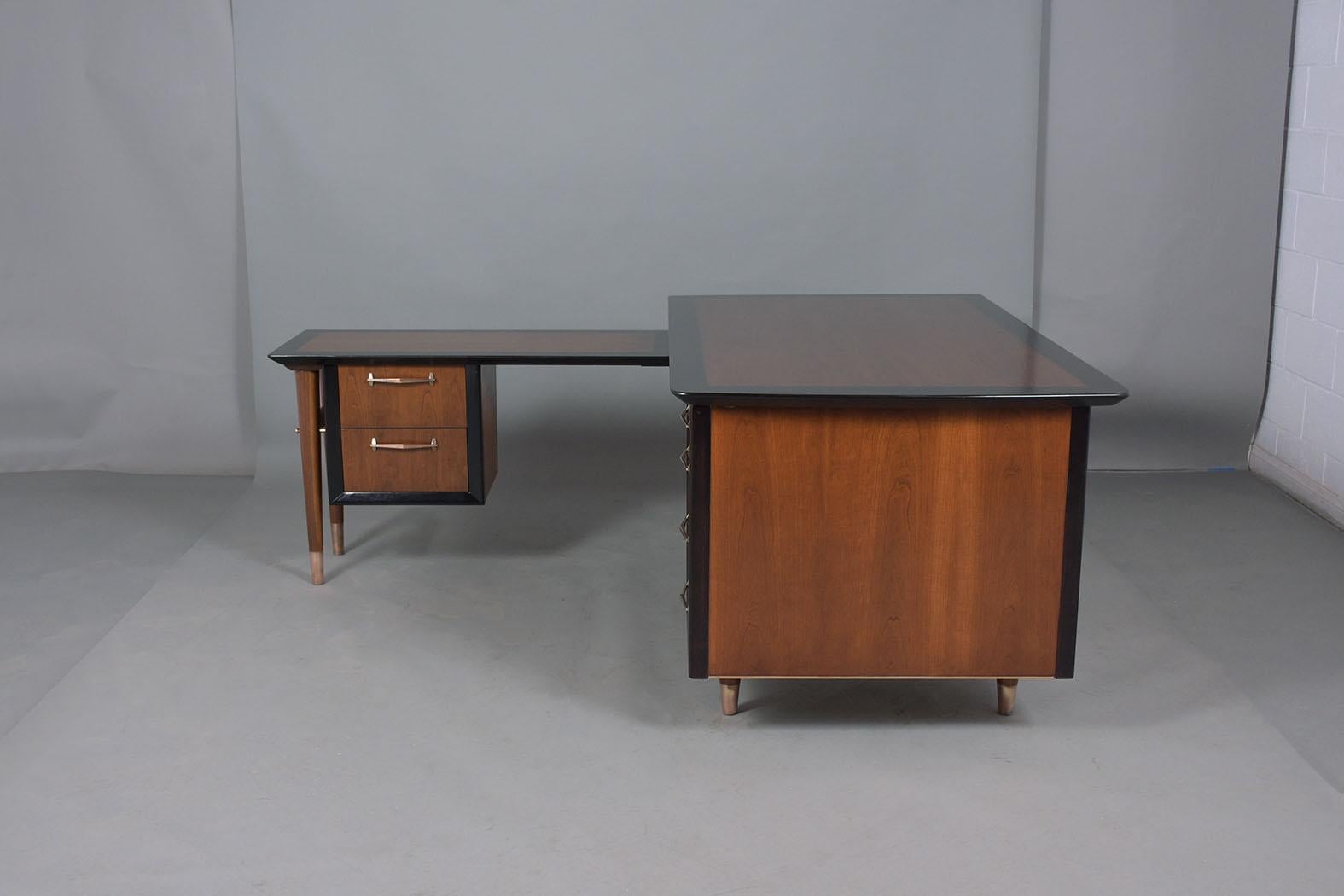 Mid-Century Modern L-Shape Executive Desk 5