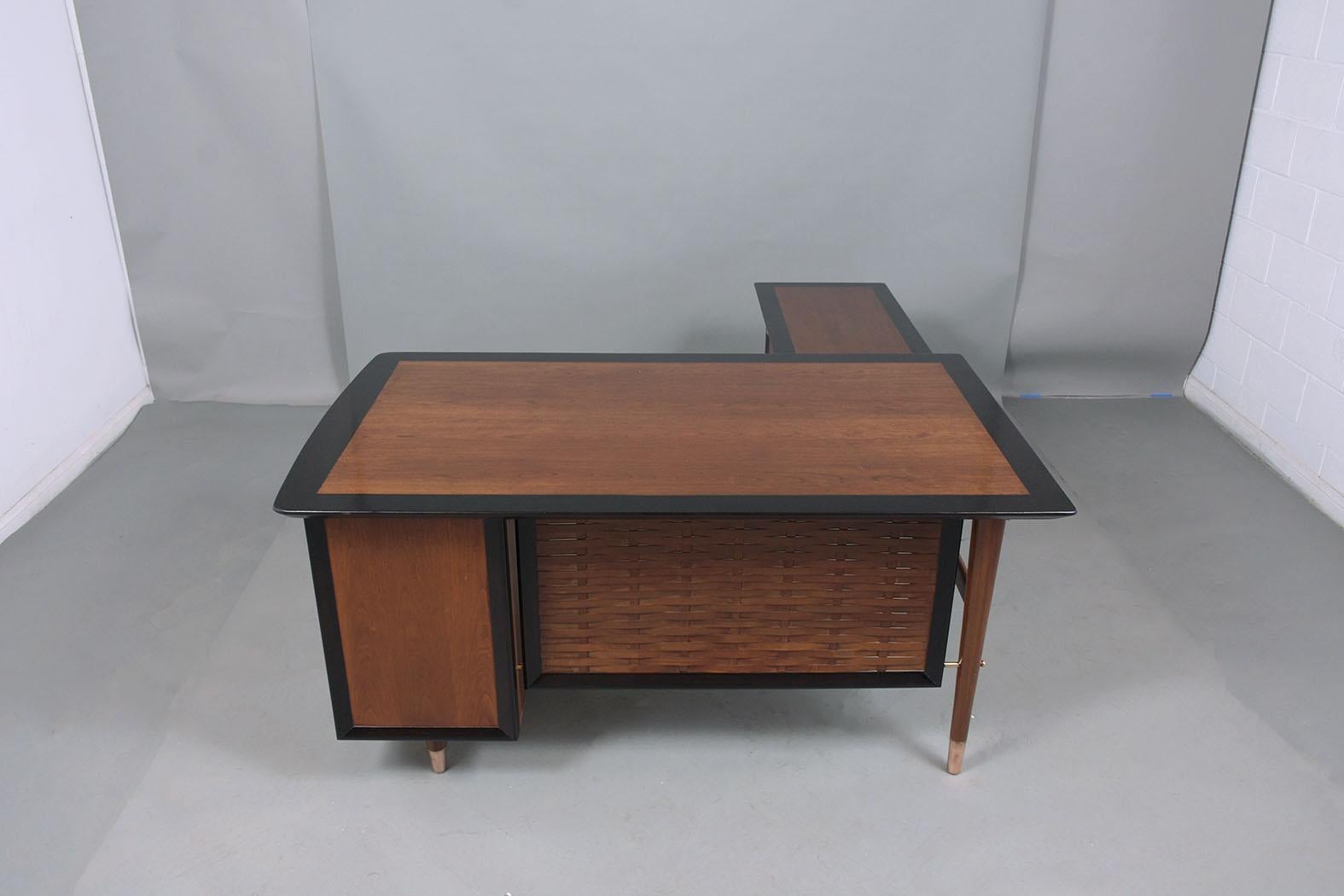 Mid-Century Modern L-Shape Executive Desk 7