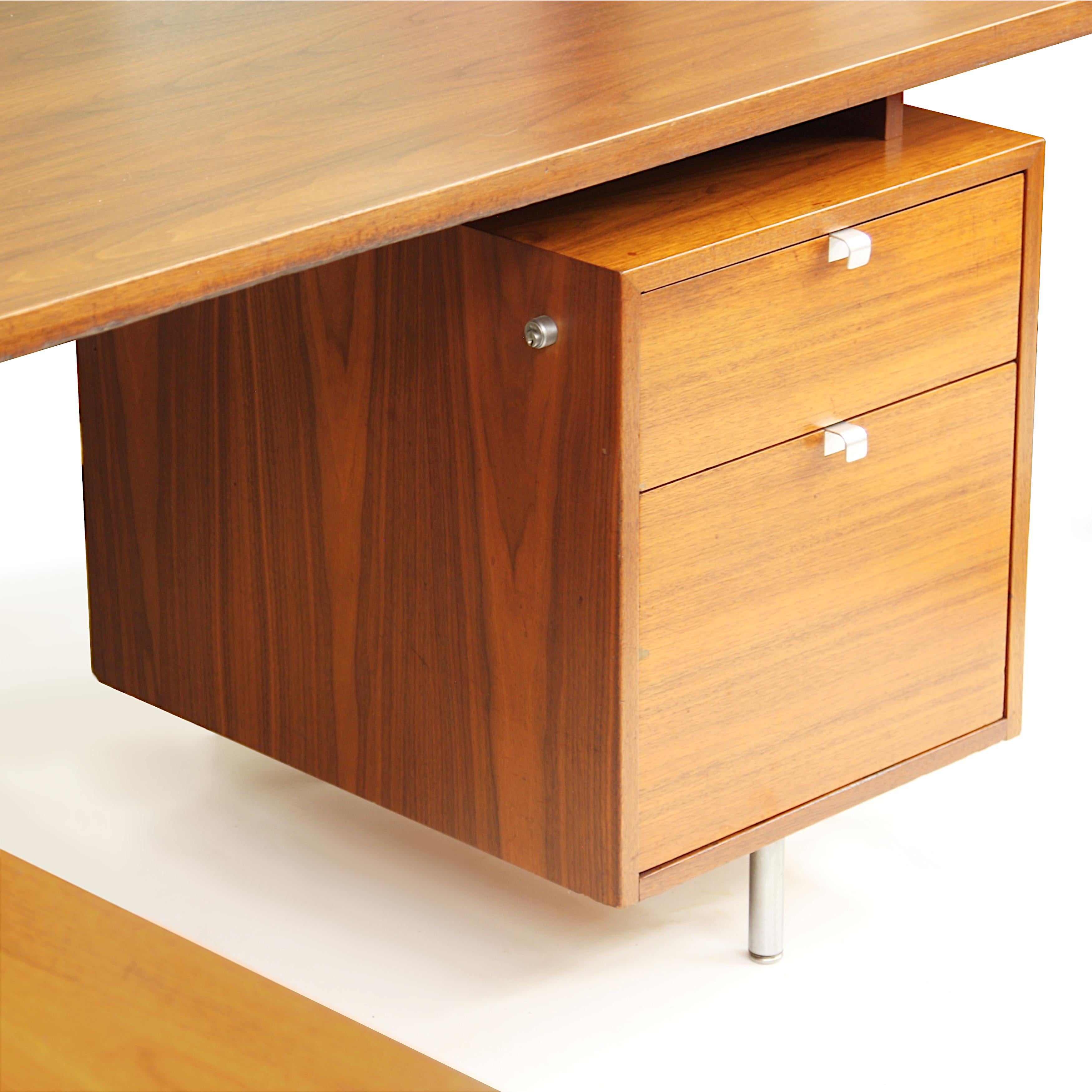 Chrome Mid Century Modern L-Shaped Executive Desk by George Nelson for Herman Miller