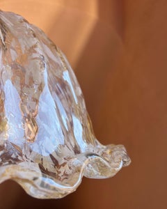Mid Century Modern La Murrina Italian Murano Glass Pendant Light 1970s White Pat
