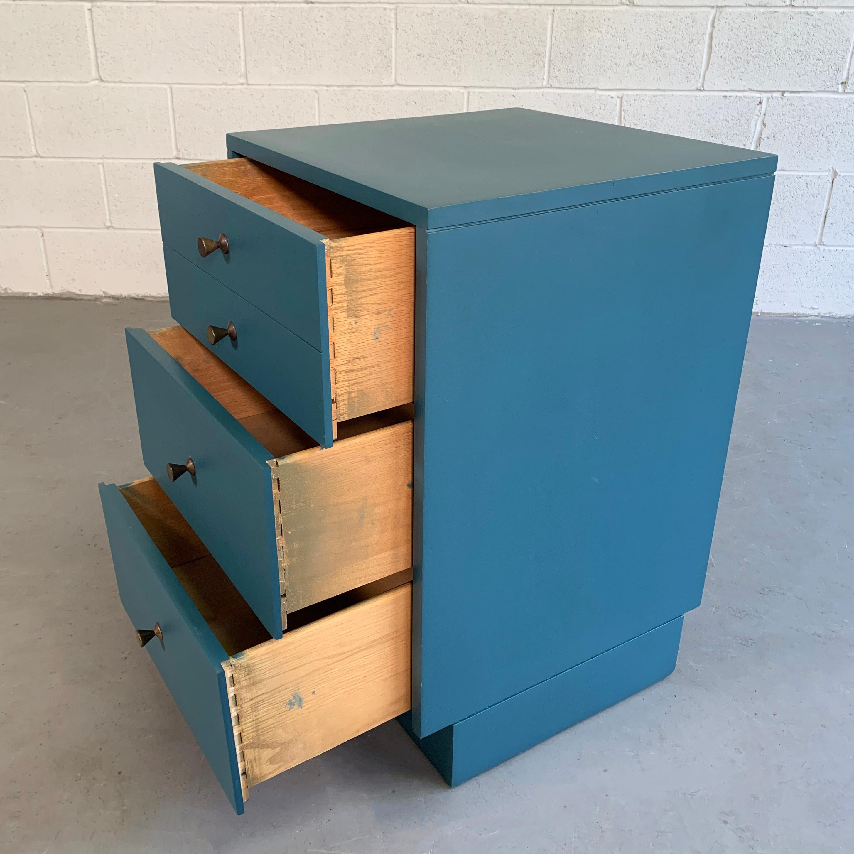 Mid-Century Modern Lacquered Blue Dresser Nightstand 1