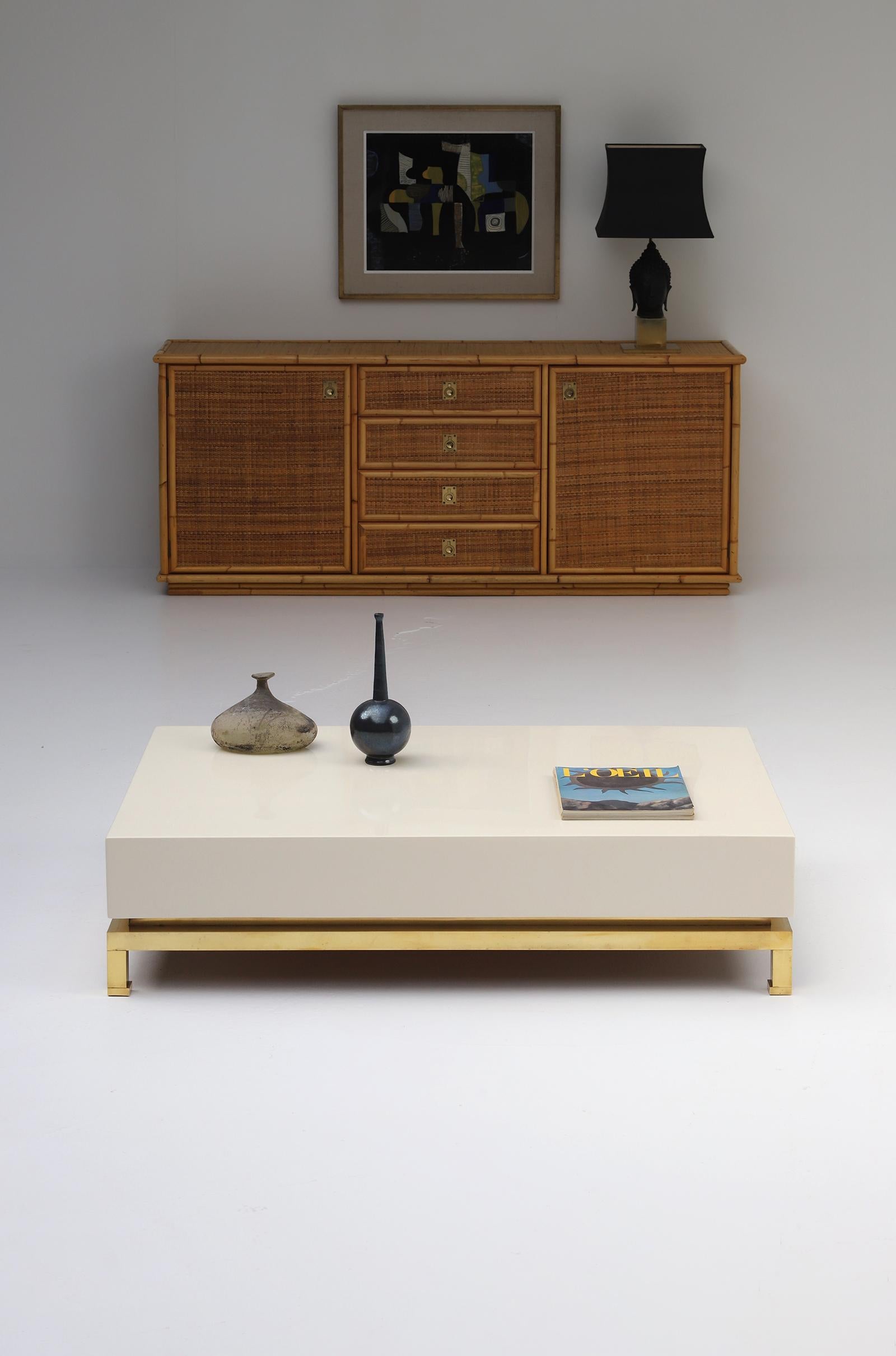 European Mid-Century Modern Lacquered Coffee Table Designed by Guy Lefevre in the 1970s