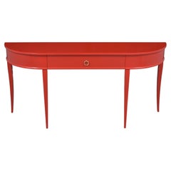 1970s Red Lacquer Console Table