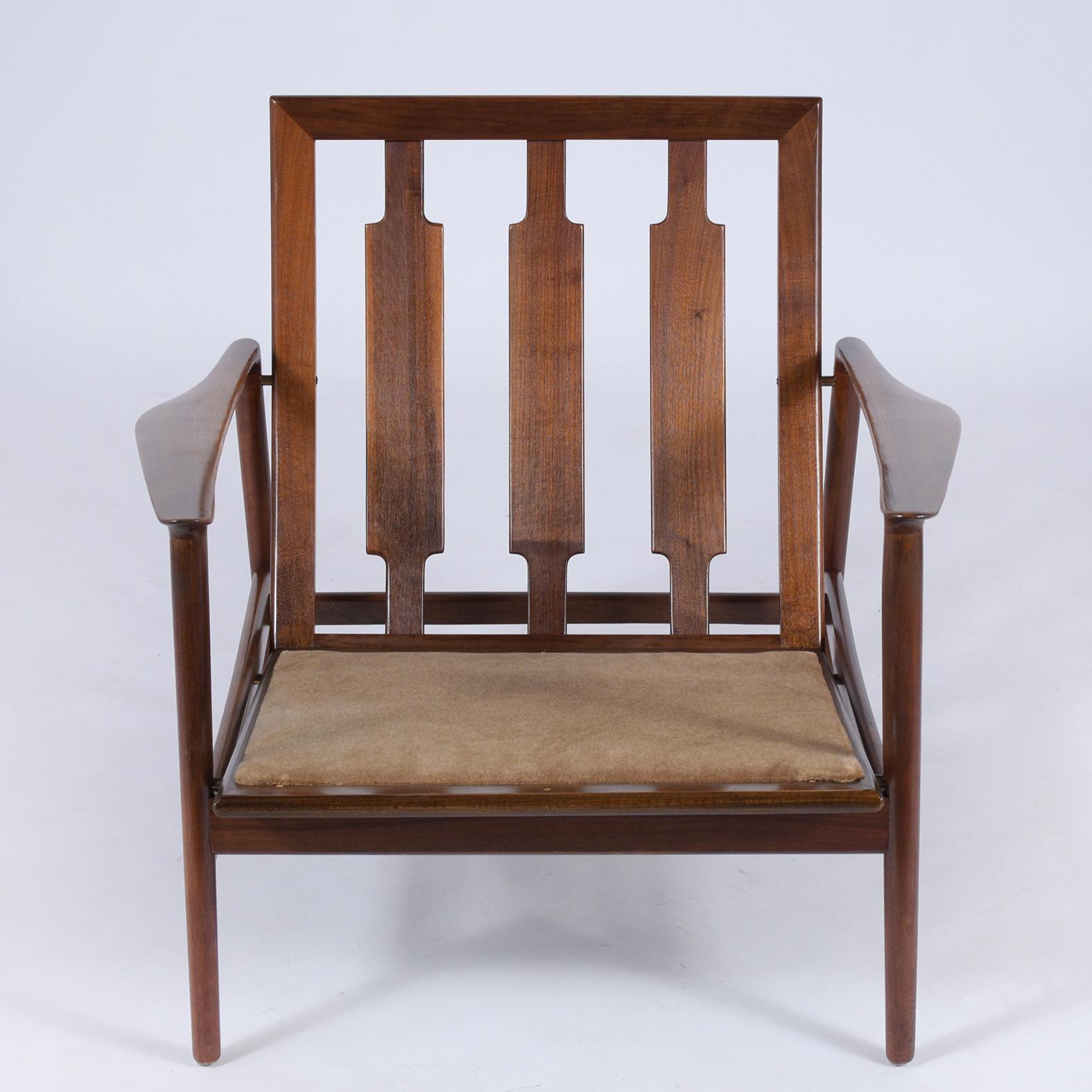 Upholstery Danish Midcentury Modern Lounge Armchair