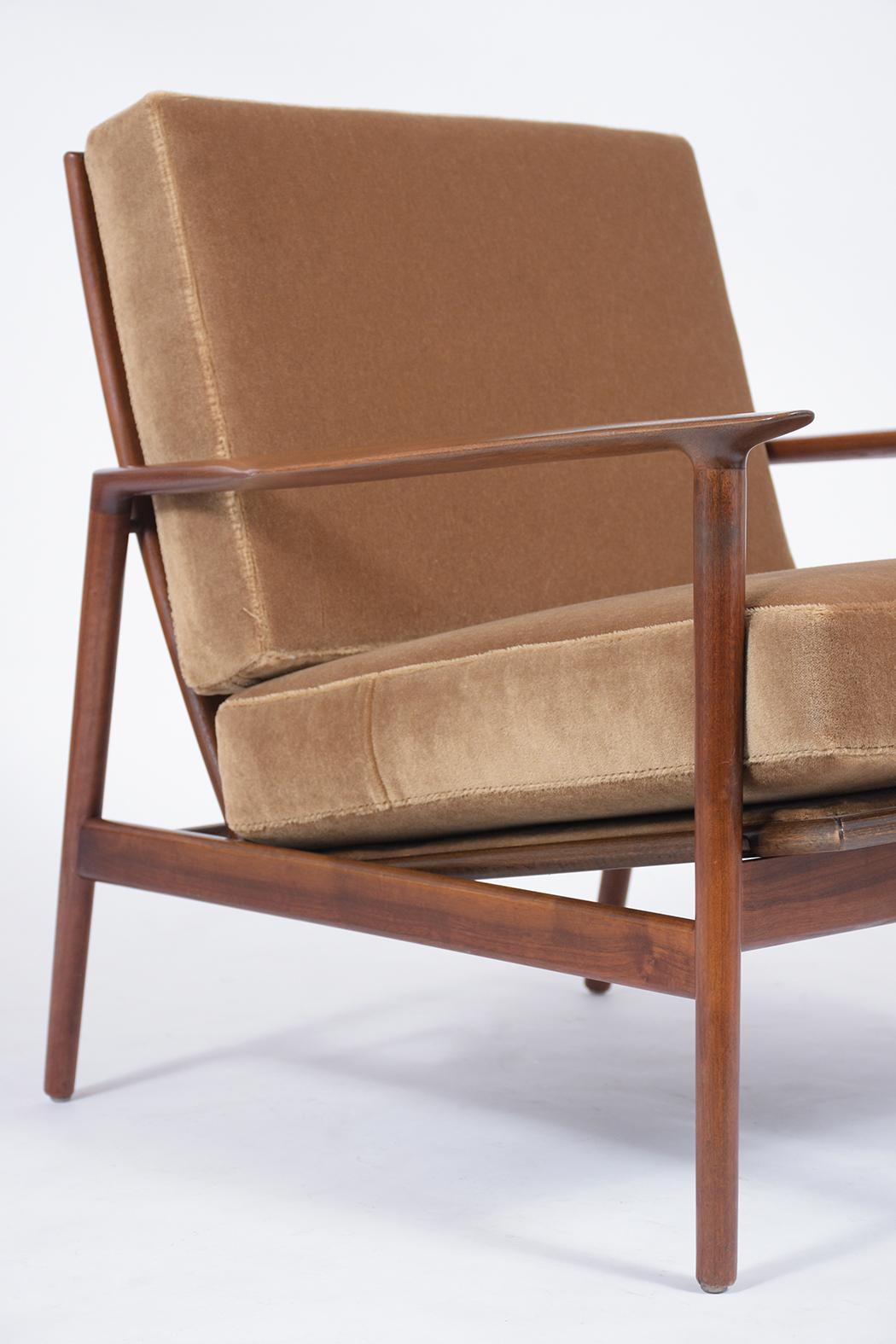 Polished Danish Midcentury Modern Lounge Armchair