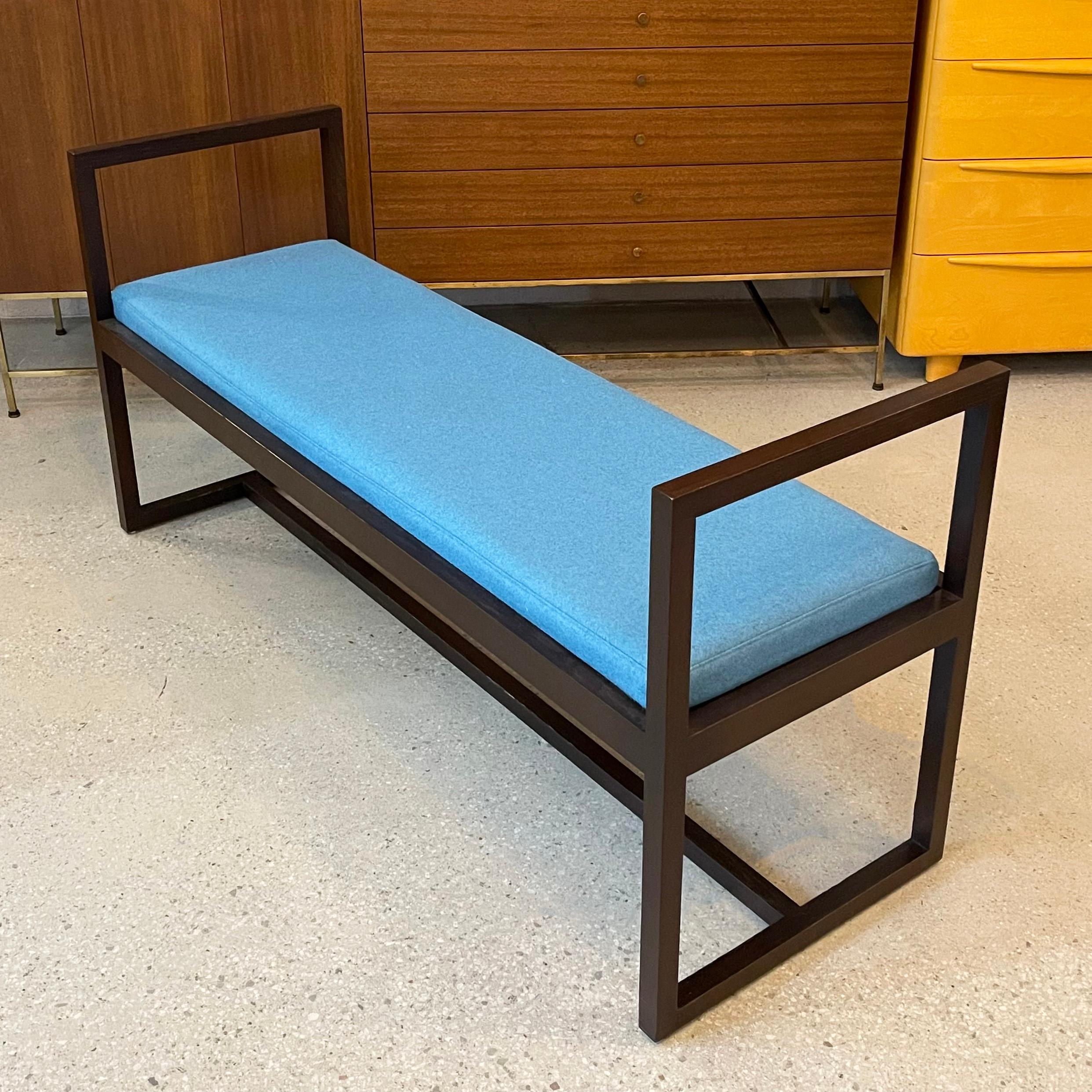 20th Century Mid Century Modern Lacquered Mahogany Bench For Sale