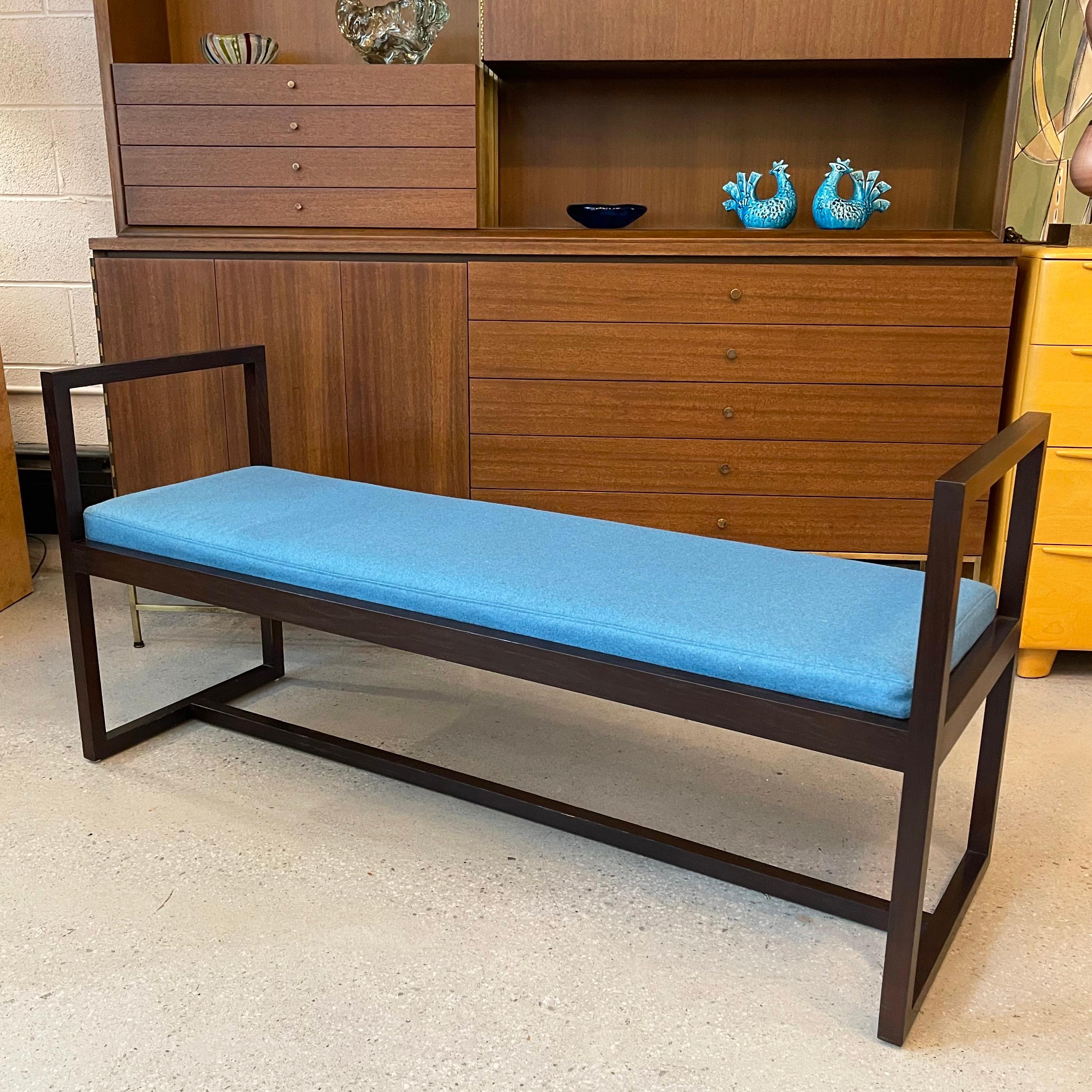Mid Century Modern Lacquered Mahogany Bench For Sale 1