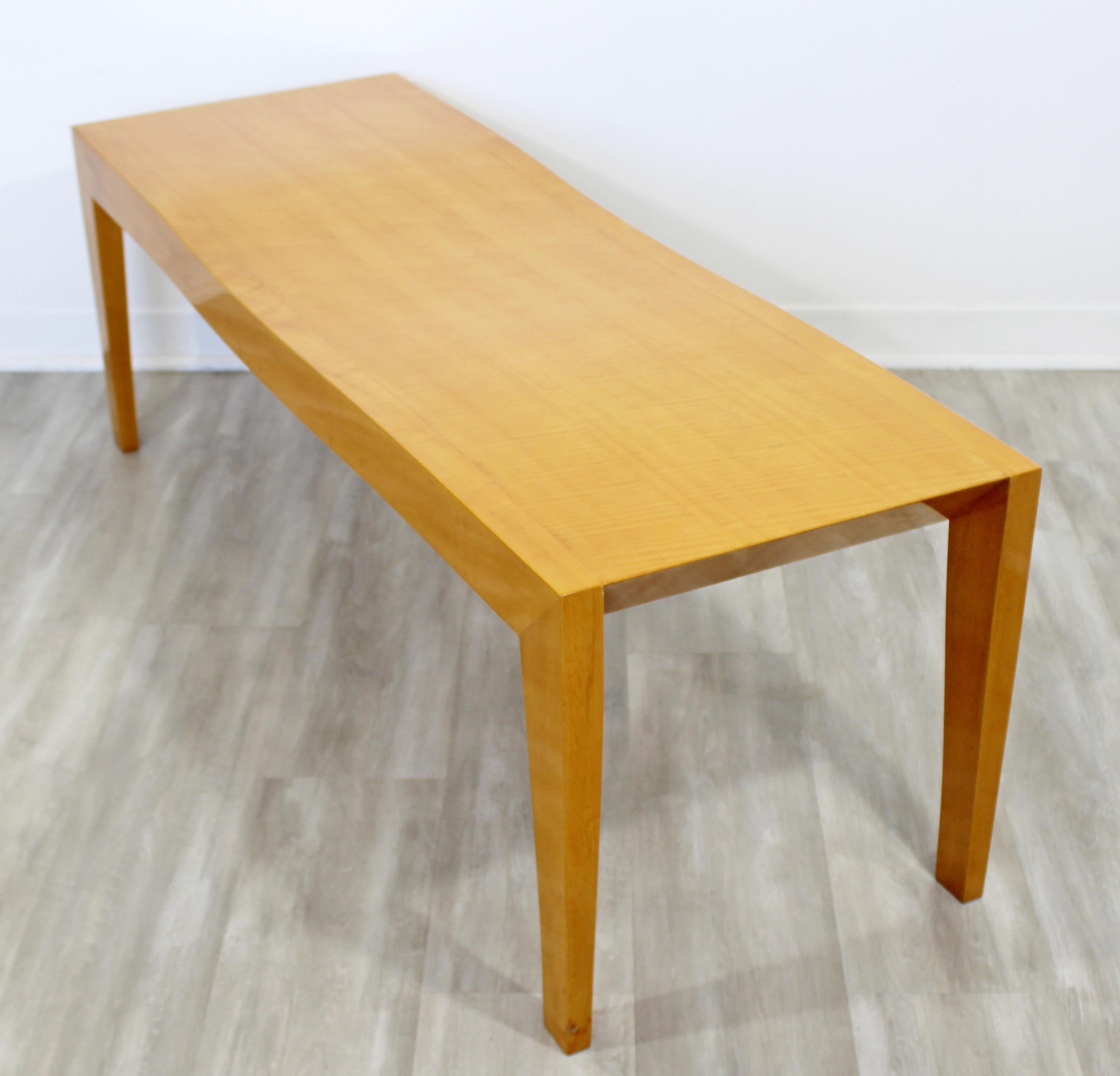 Mid-Century Modern Lacquered Maple 3-Seat Wave Bench, 1990s 2