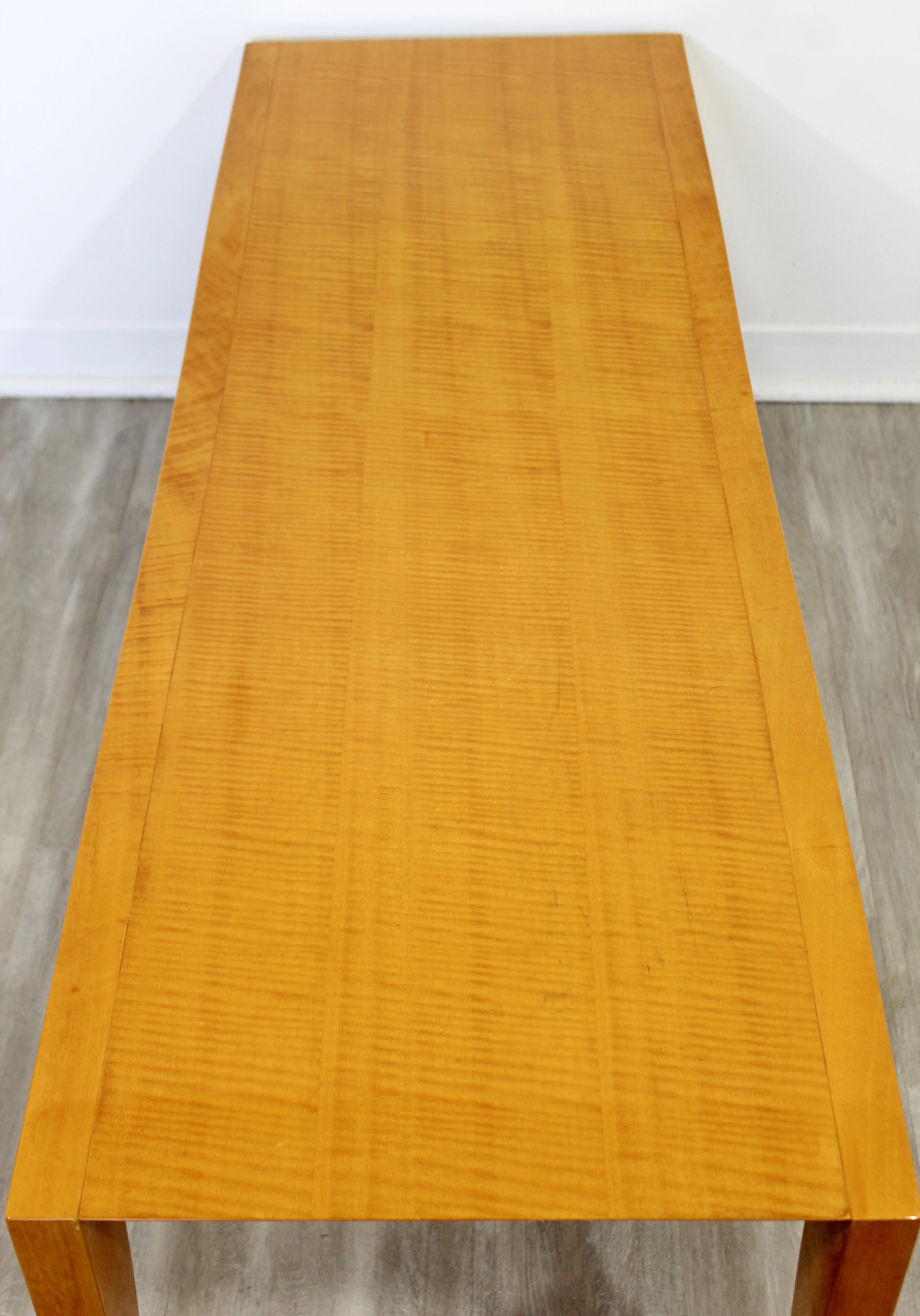 Mid-Century Modern Lacquered Maple 3-Seat Wave Bench, 1990s 5