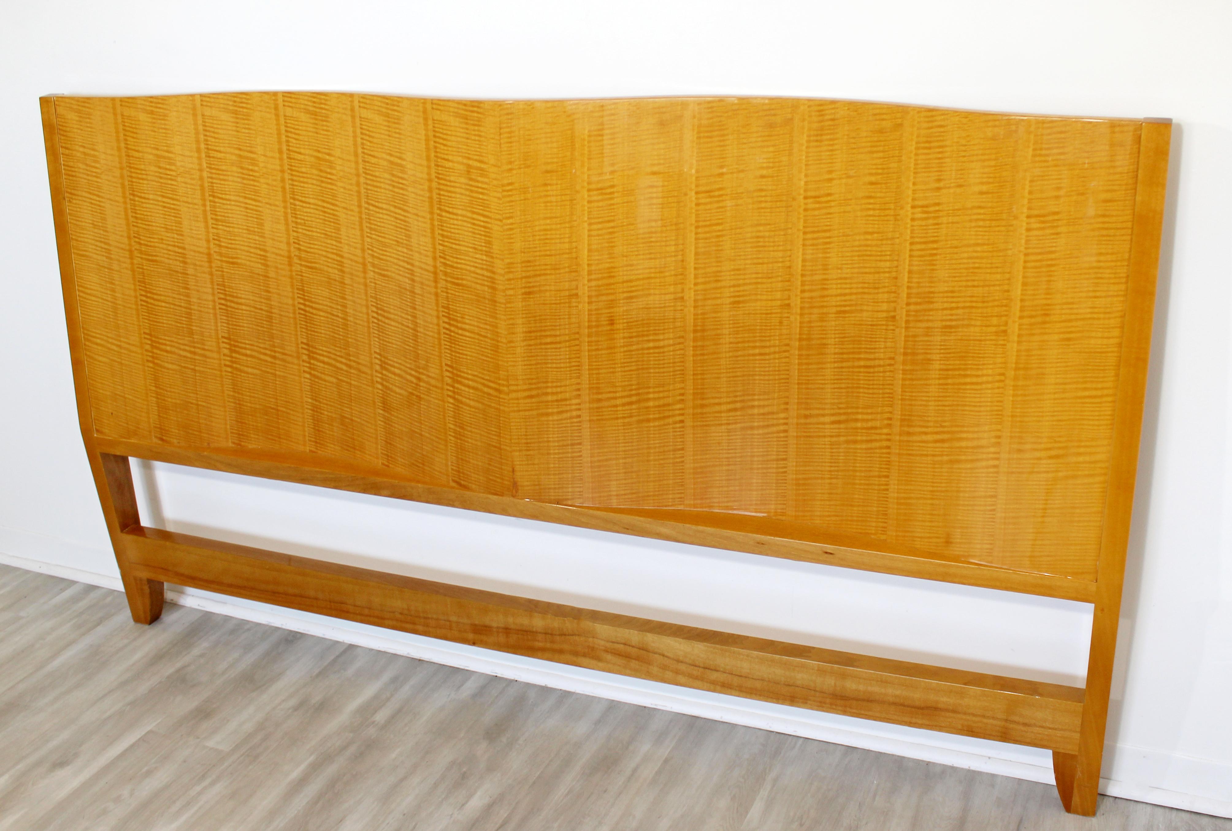 Mid-Century Modern Lacquered Maple Wavy Curved King Size Headboard, 1970s 3