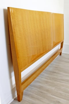 Mid-Century Modern Lacquered Maple Wavy Curved King Size Headboard, 1970s