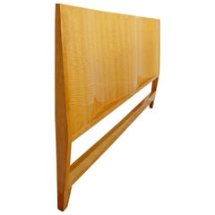 Retro Mid-Century Modern Lacquered Maple Wavy Curved King Size Headboard, 1970s