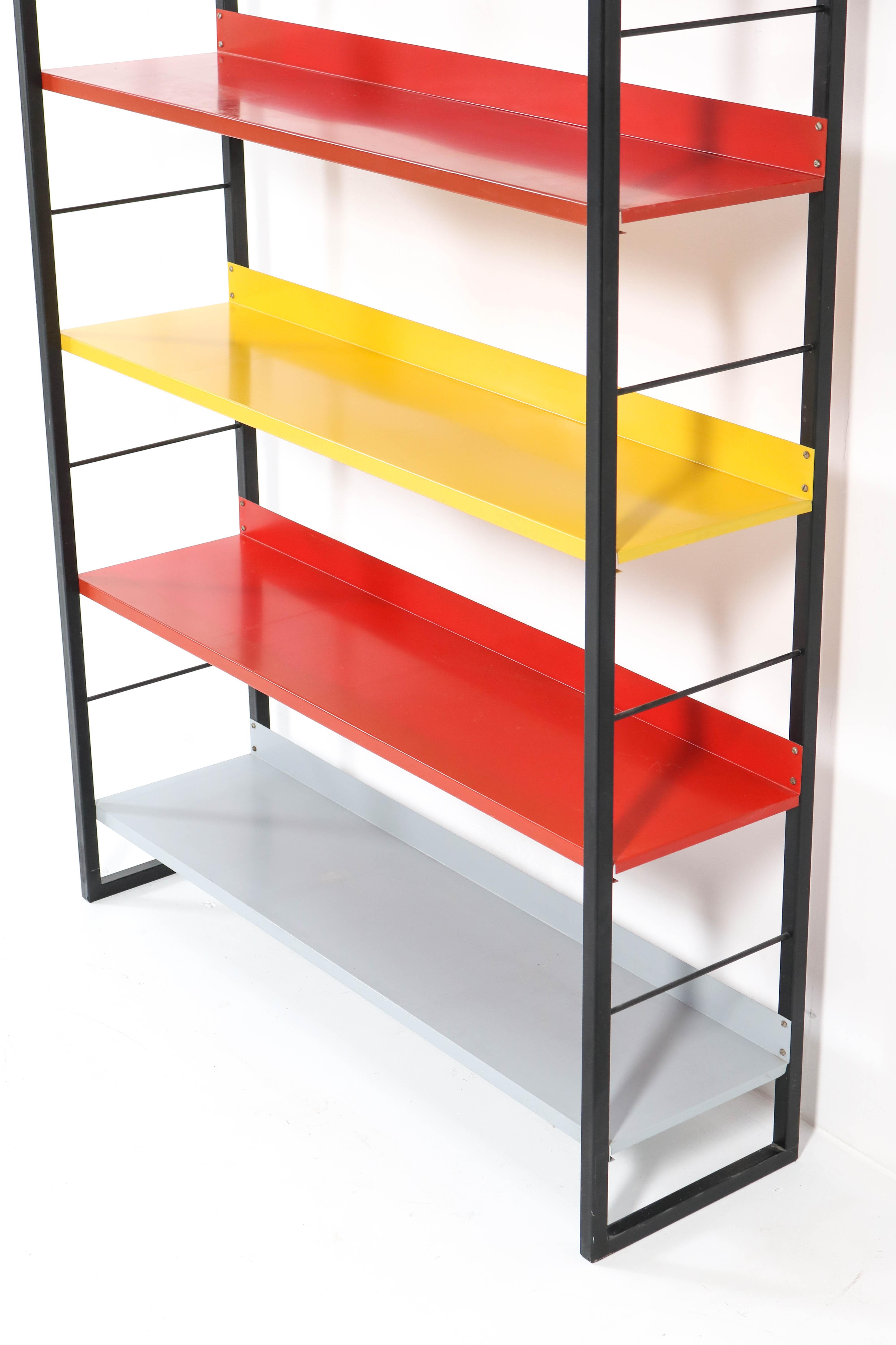 Mid-20th Century Mid-Century Modern Lacquered Metal Bookcase by Adriaan Dekker for Tomado, 1958