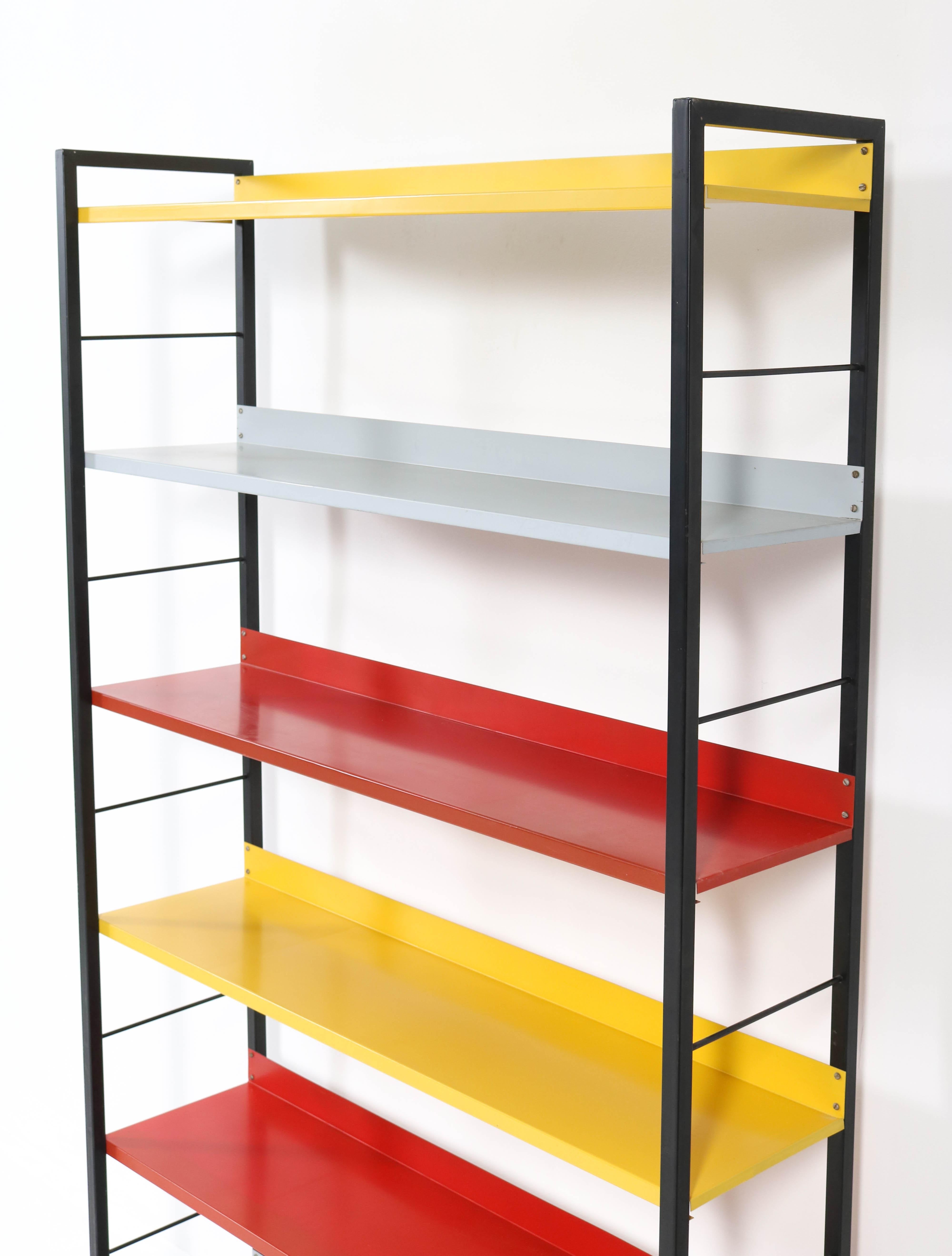 Mid-Century Modern Lacquered Metal Bookcase by Adriaan Dekker for Tomado, 1958 2