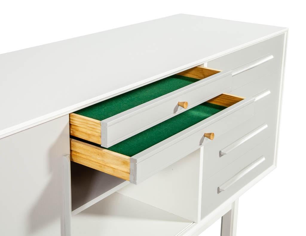 Wood Mid-Century Modern Lacquered Sideboard Media Cabinet
