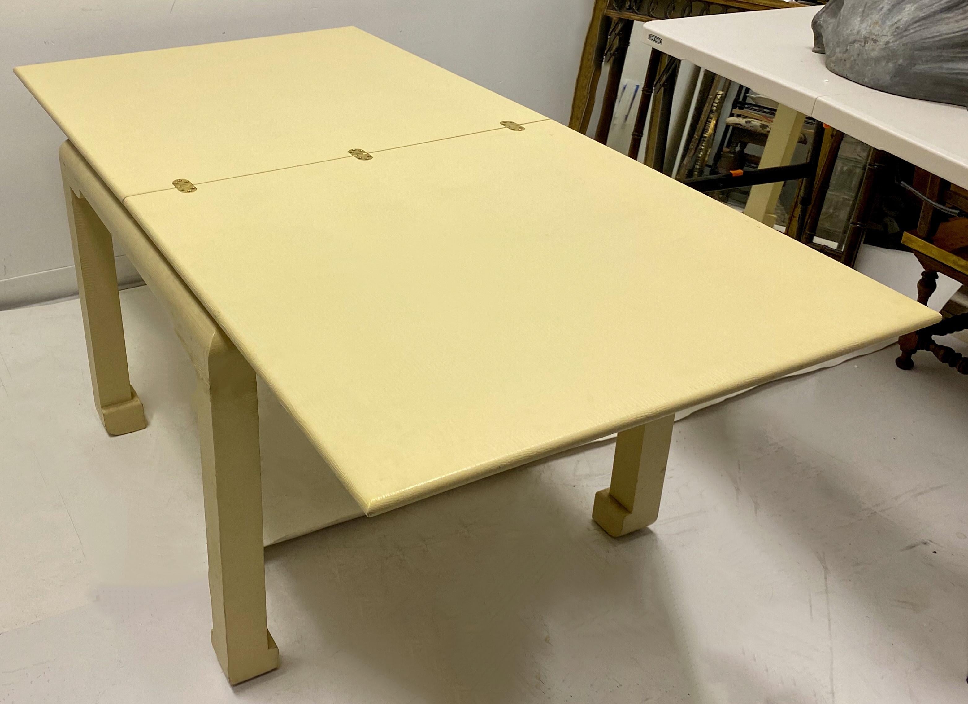 Mid-Century Modern Lacquered Skin Extension Game Table Karl Springer Attributed In Good Condition In Kennesaw, GA