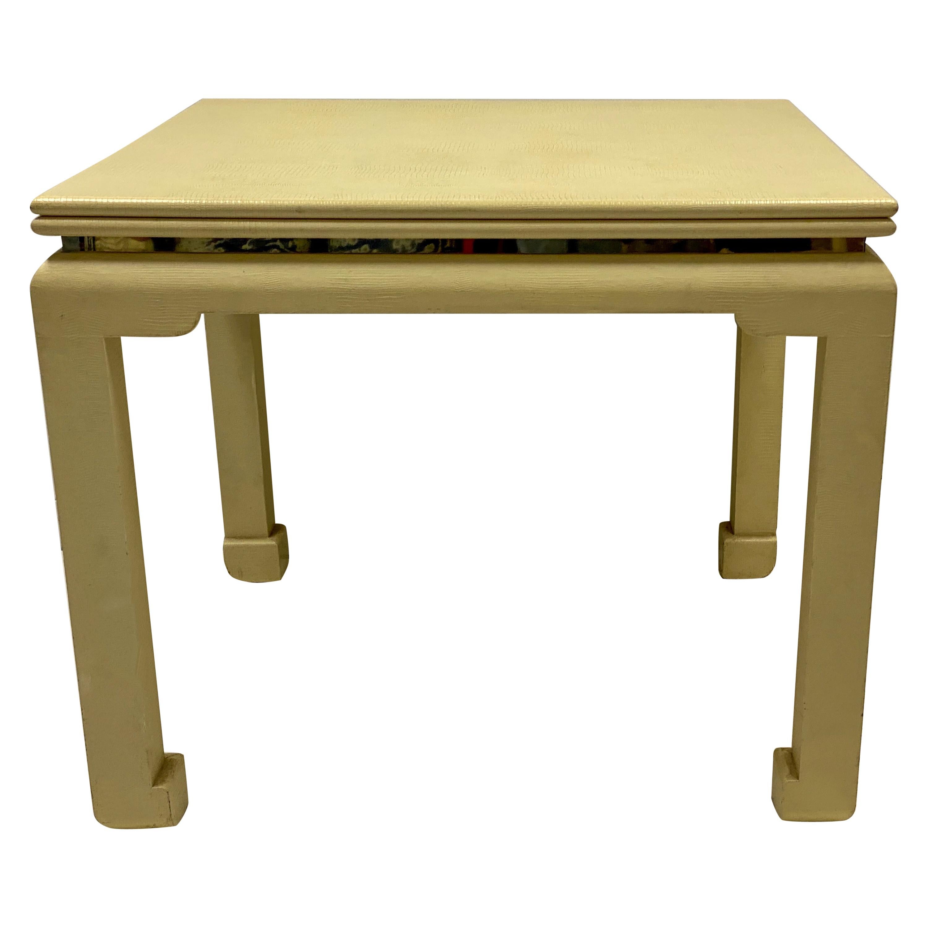 Mid-Century Modern Lacquered Skin Extension Game Table Karl Springer Attributed