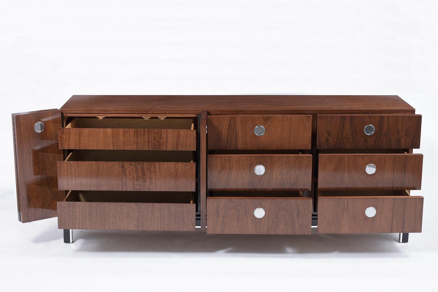 Mid-20th Century Mid-Century Modern Lacquered Walnut Dresser
