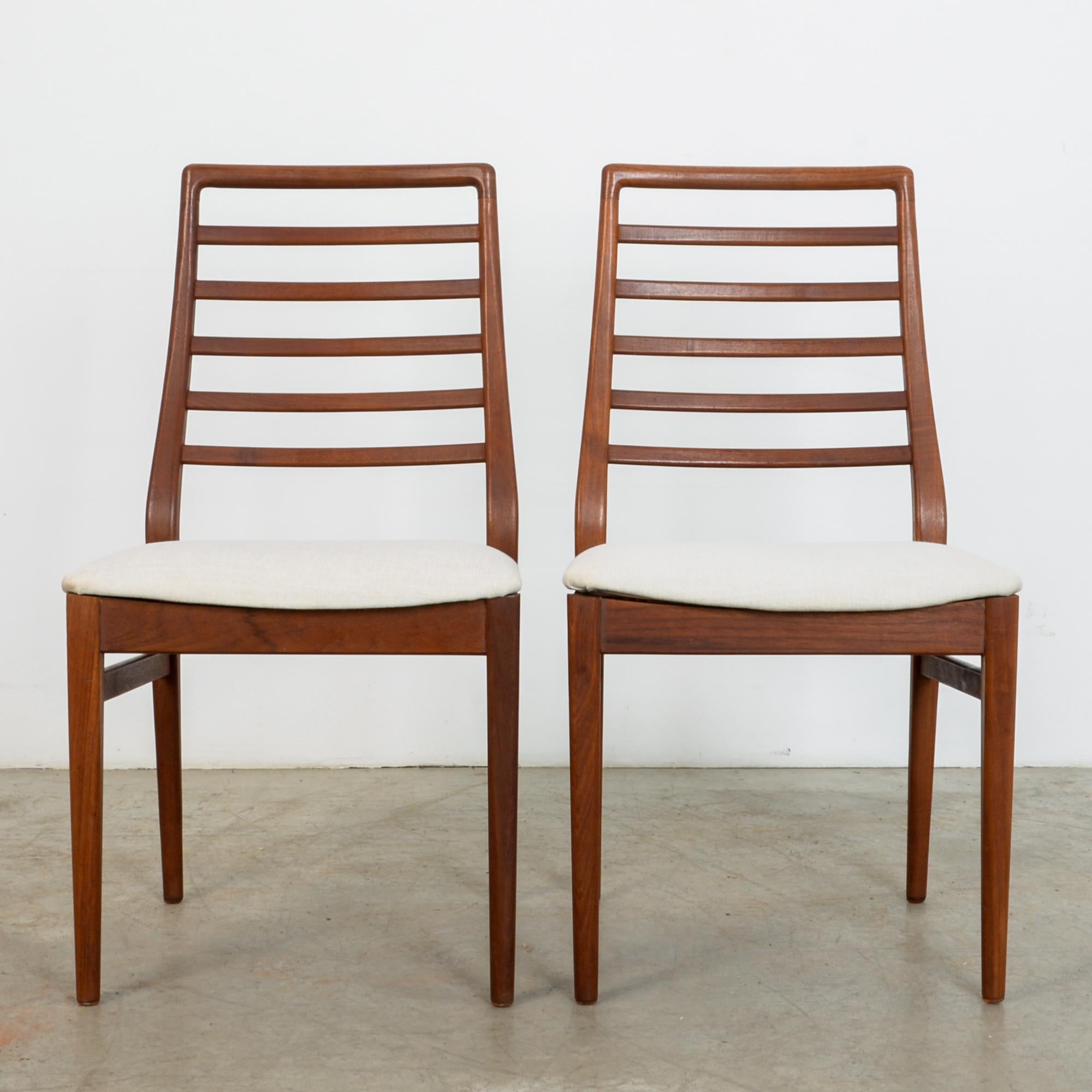 Mid-Century Modern Ladderback Danish Teak Chairs, a Pair 8