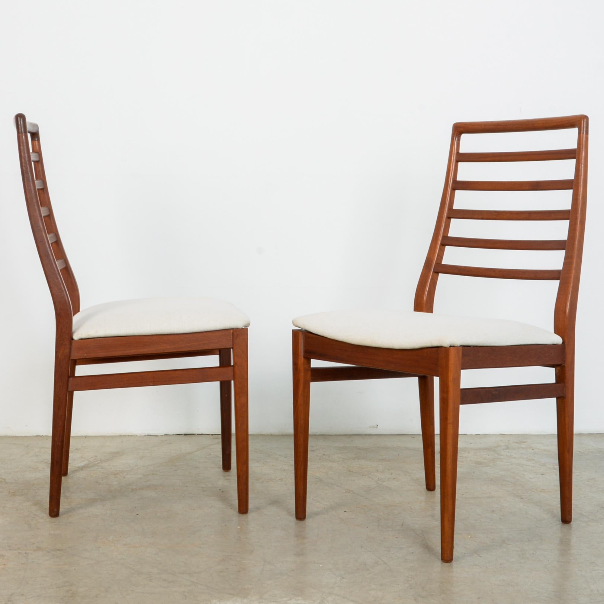 Mid-Century Modern Ladderback Danish Teak Chairs, a Pair 2
