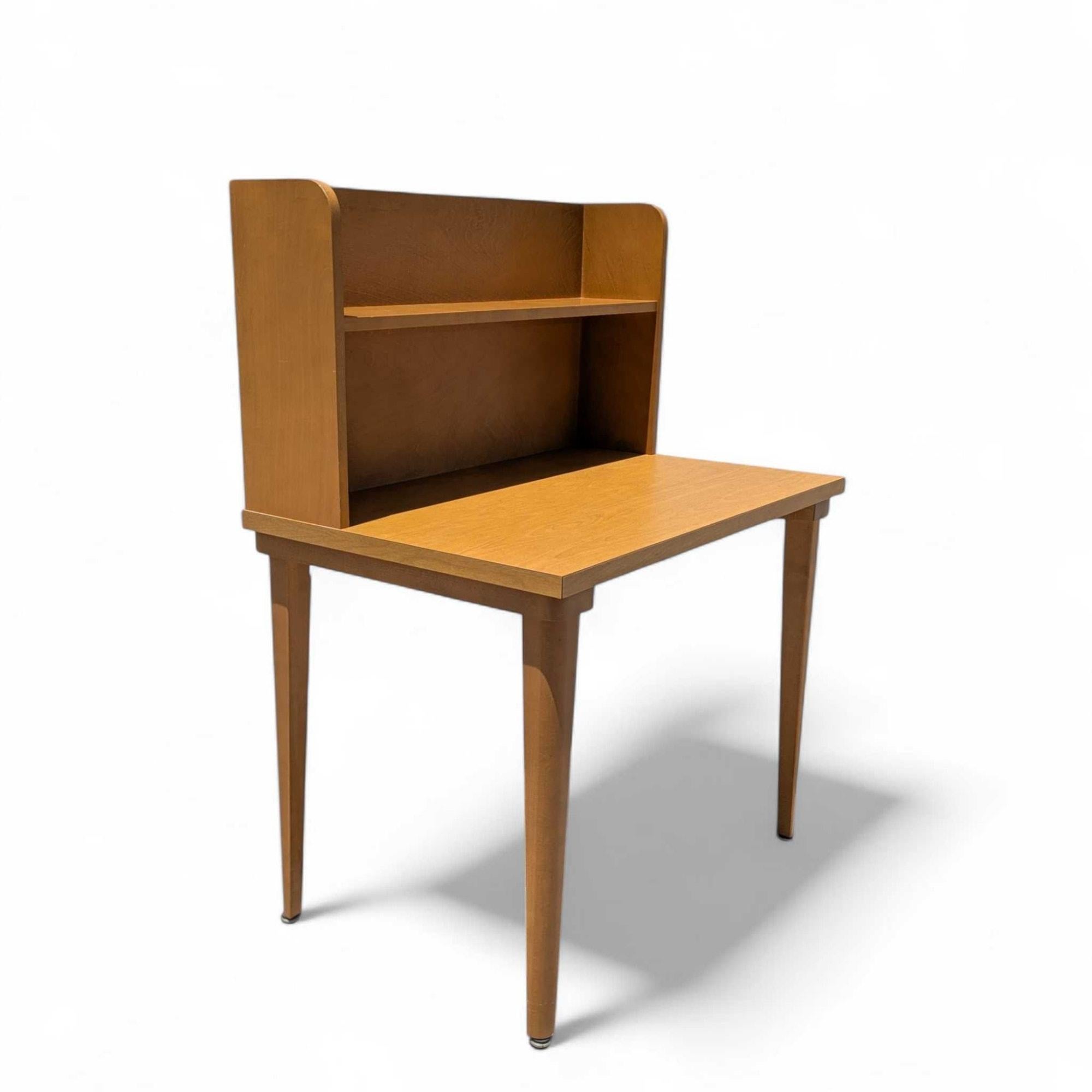 Mid-Century Modern Laminate Desk with Integrated Bookshelf Hutch, Writing Desk For Sale 7