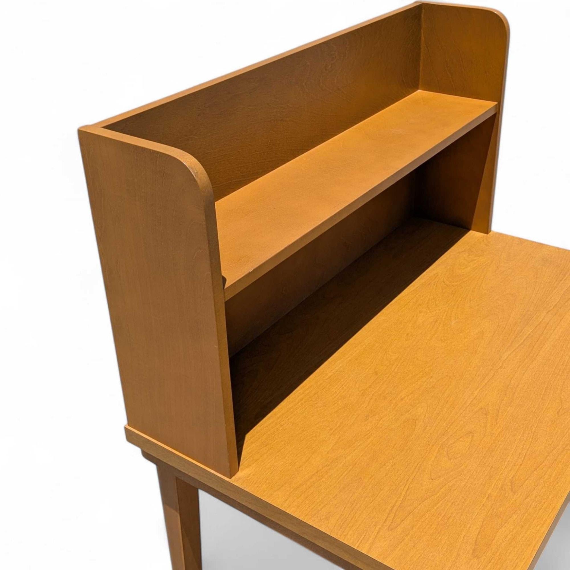 Mid-Century Modern Laminate Desk with Integrated Bookshelf Hutch, Writing Desk For Sale 9