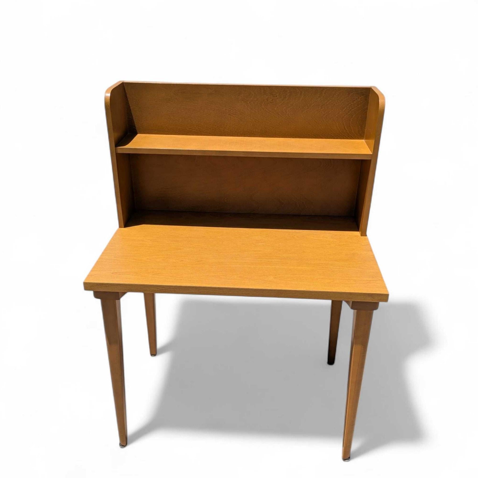 Mid-Century Modern Laminate Desk with Integrated Bookshelf Hutch, Writing Desk For Sale 10