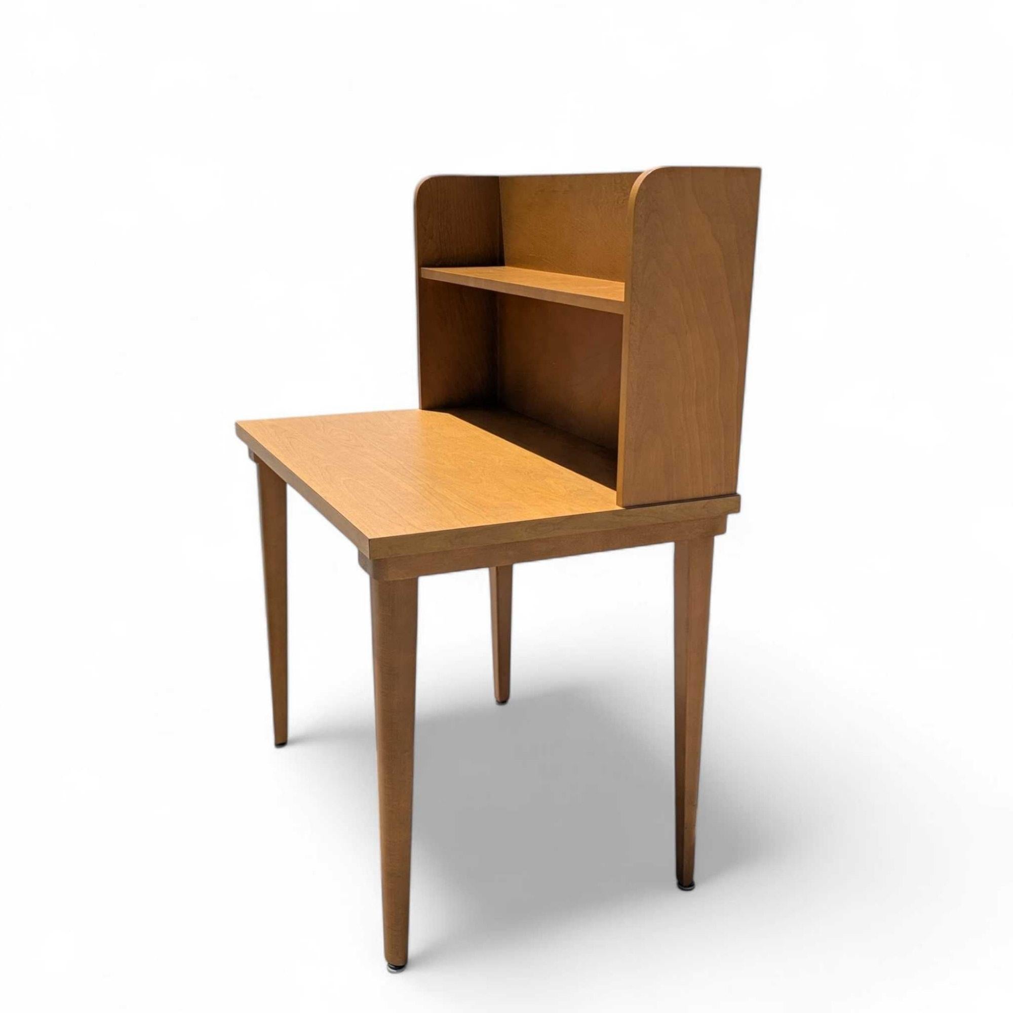 Mid-Century Modern Laminate Desk with Integrated Bookshelf Hutch, Writing Desk For Sale 11