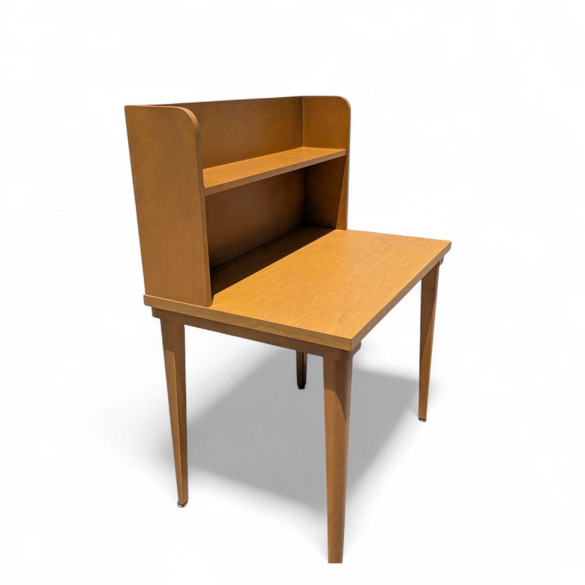 Mid-Century Modern Laminate Desk with Integrated Bookshelf Hutch, Writing Desk For Sale 12