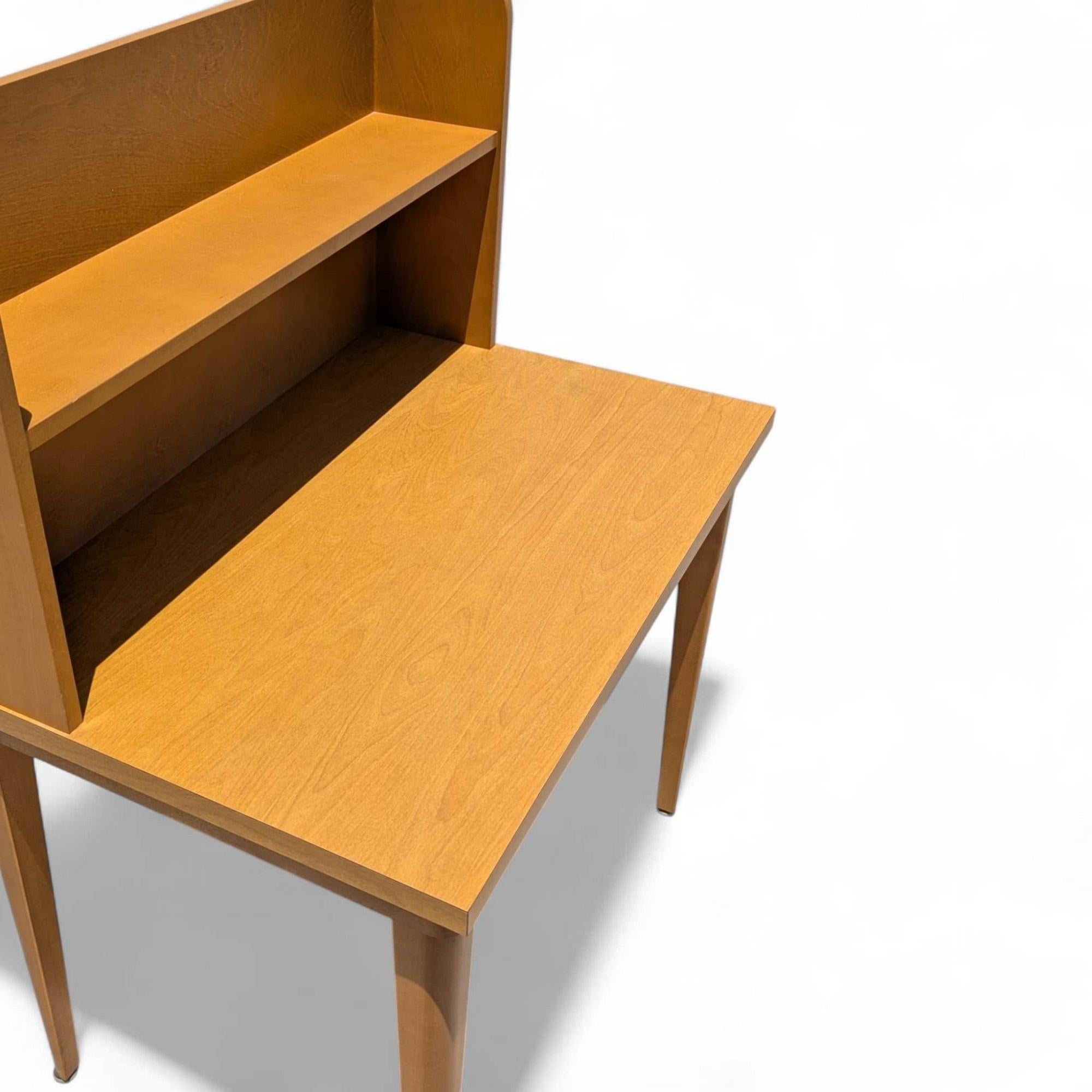 Mid-Century Modern Laminate Desk with Integrated Bookshelf Hutch, Writing Desk For Sale 1