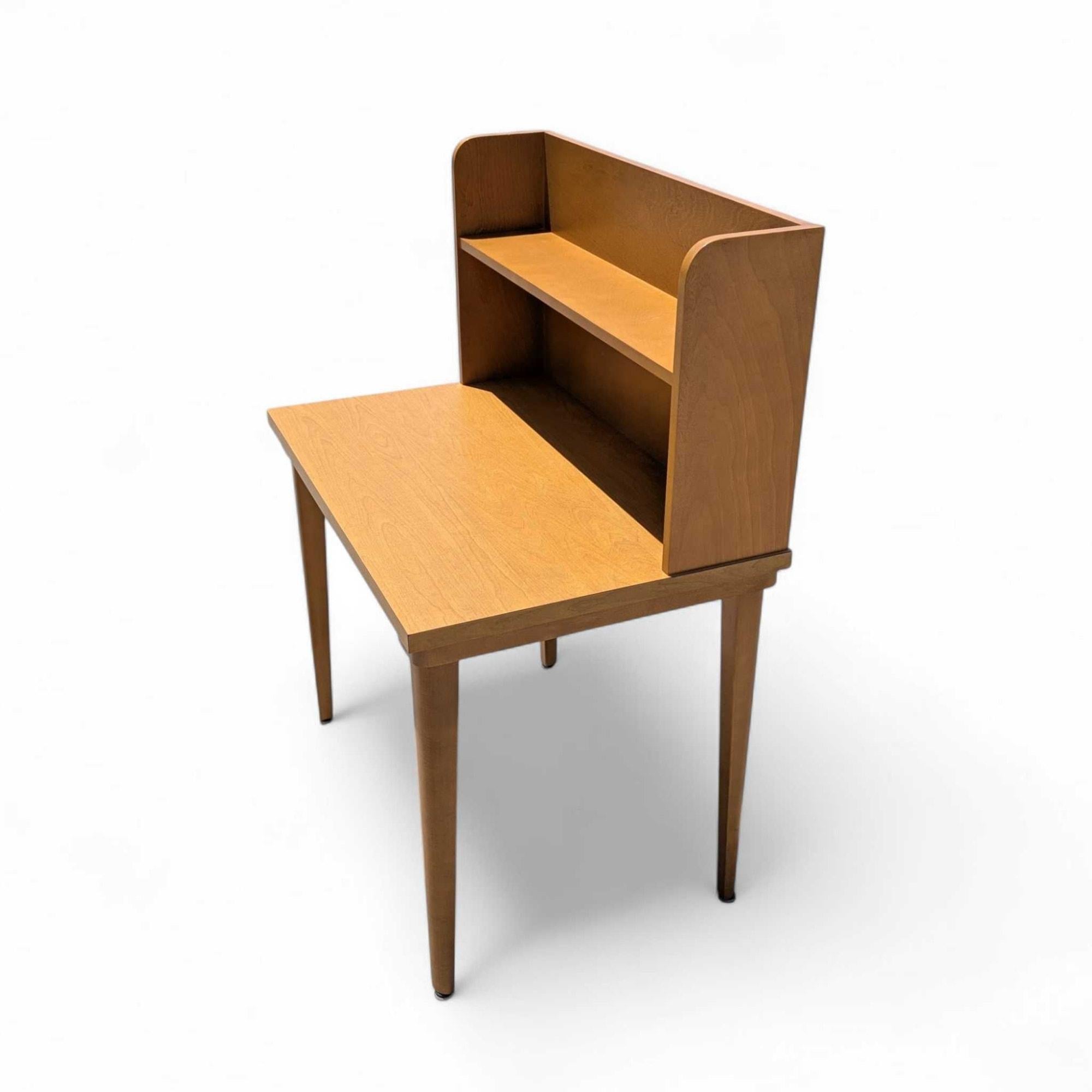Mid-Century Modern Laminate Desk with Integrated Bookshelf Hutch, Writing Desk For Sale 2