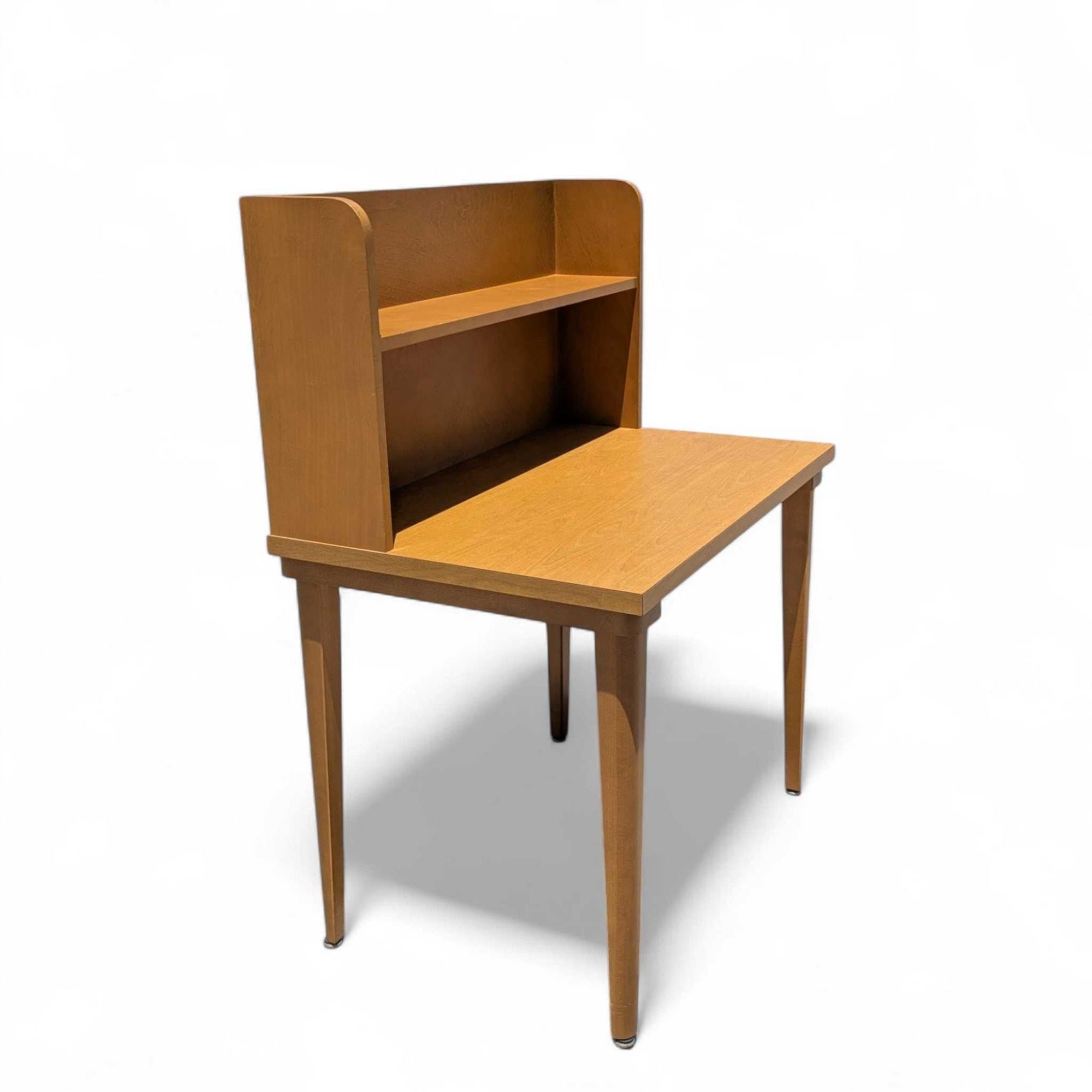 Mid-Century Modern Laminate Desk with Integrated Bookshelf Hutch, Writing Desk For Sale 4
